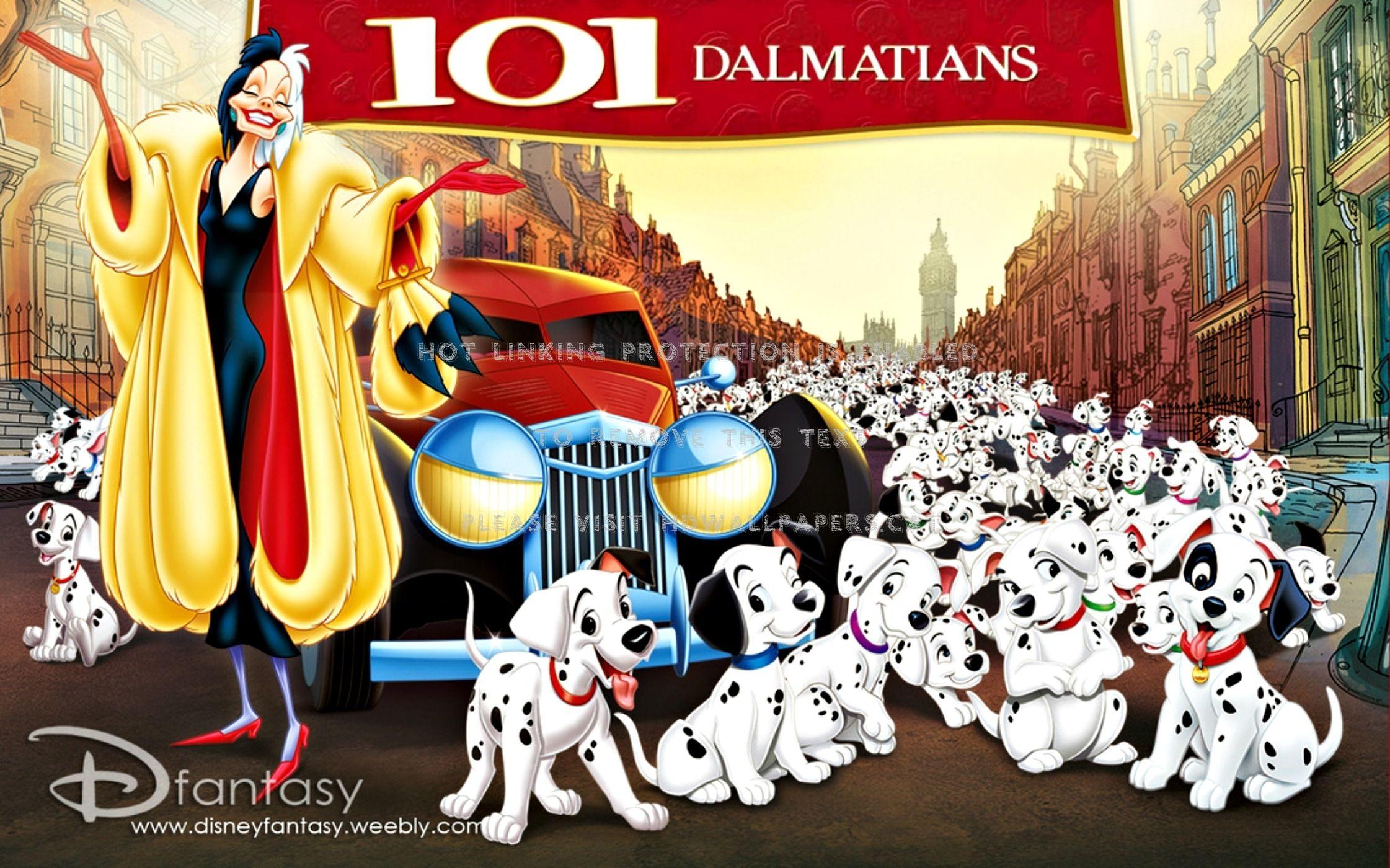 2242x1400 Dalmatians Blue Disney Movie Car Anime Hundred And One Dalmatians Poster