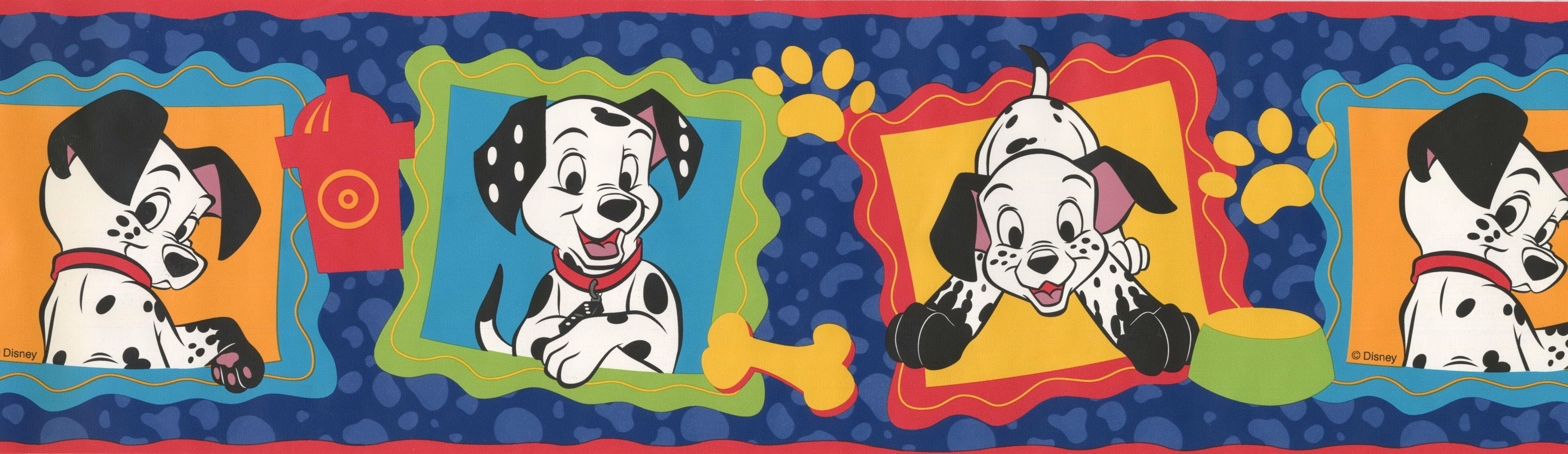 7071x2047 RetroArt 101 Dalmatians Disney Cartoon 15' x 7'' Wallpaper Border