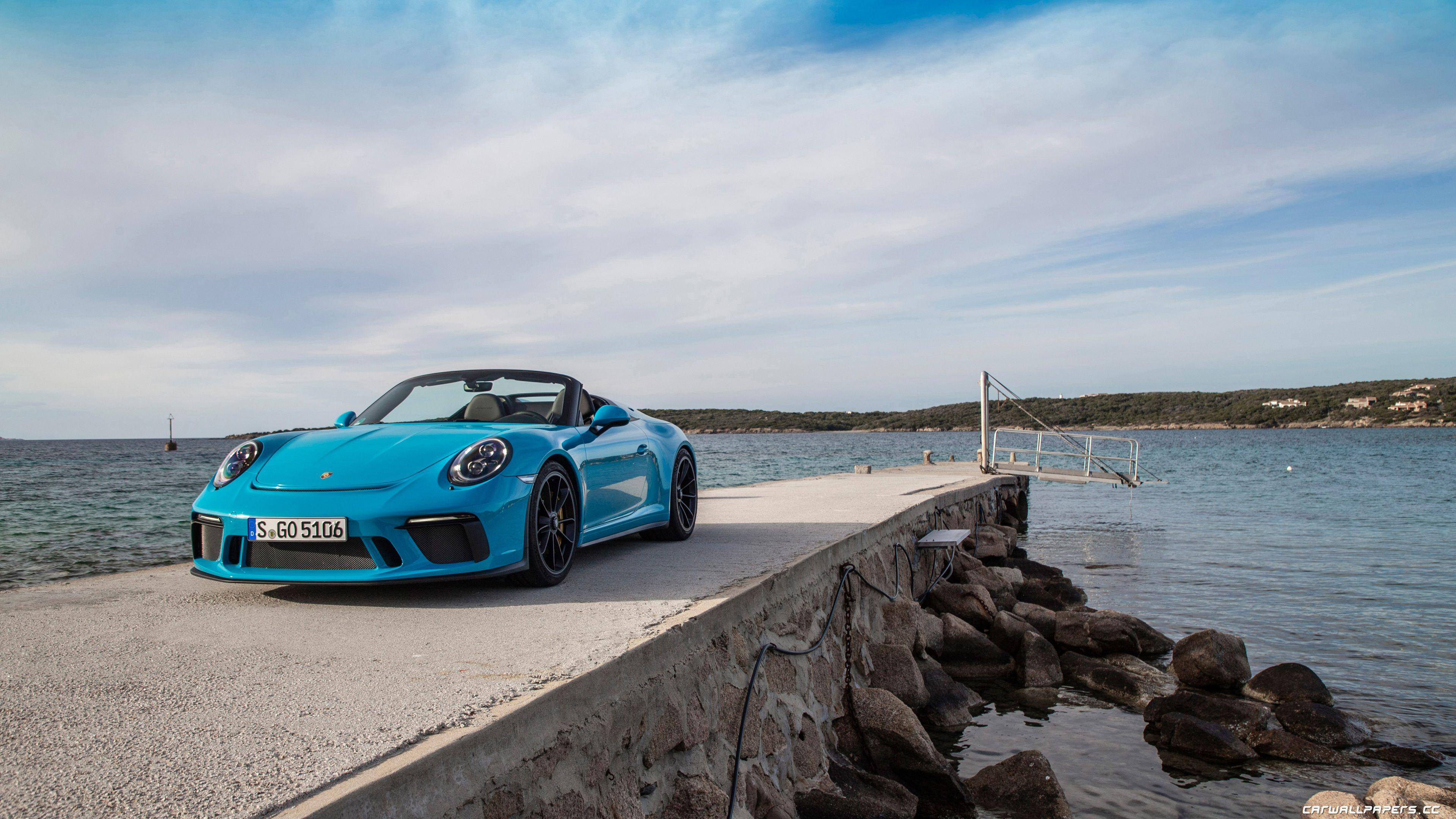 3840x2160 Cars desktop wallpaper Porsche 911 Speedster (Miami Blue)