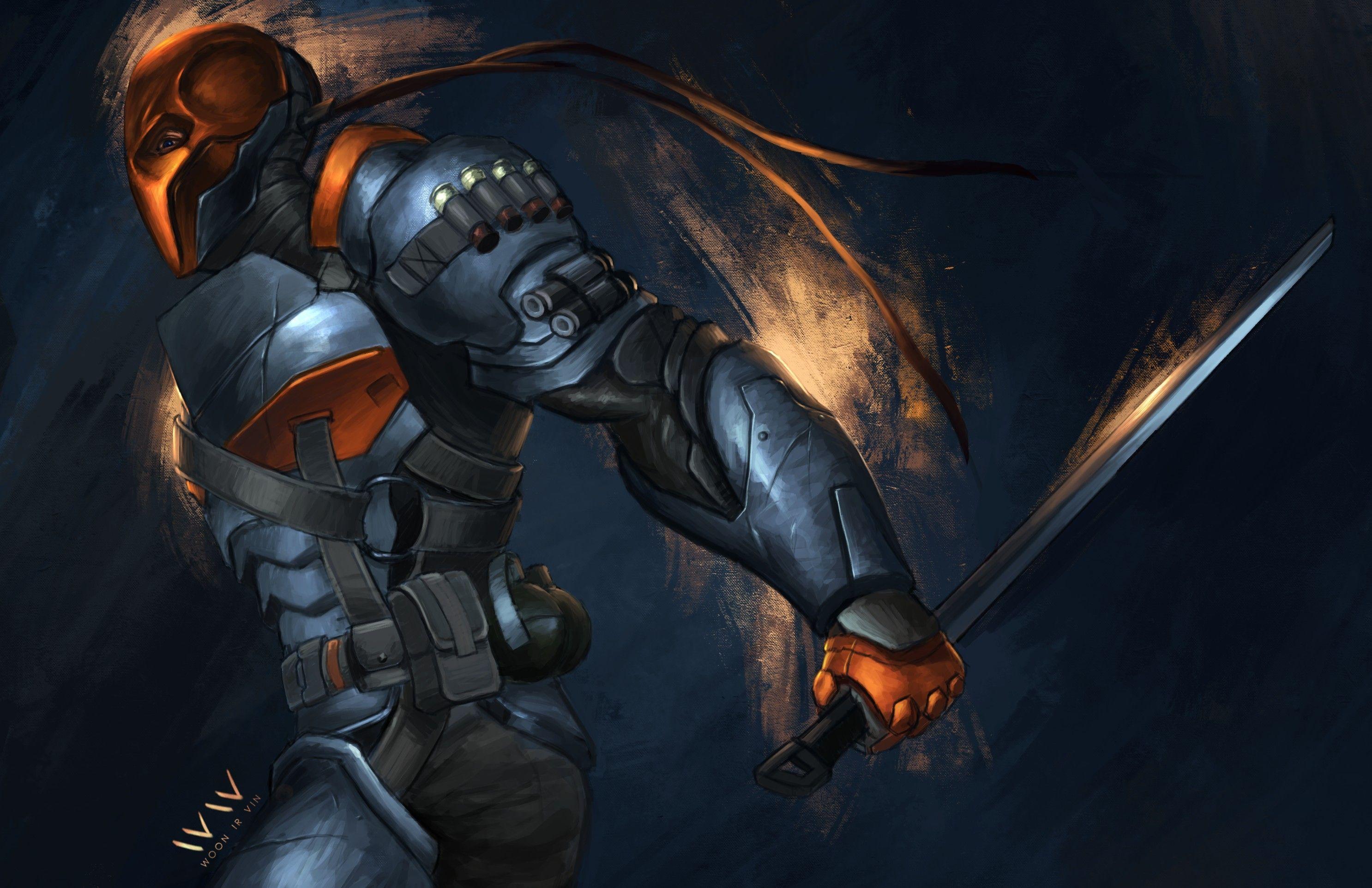2972x1924 Wallpaper Batman, Arkham origins, Deathstroke, Sword, Armor, Art HD
