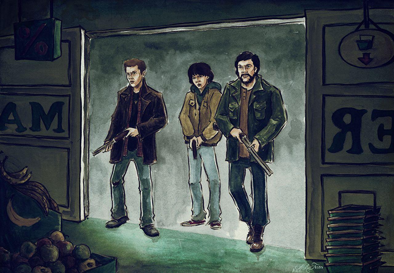 1280x887 Wallpaper Supernatural Painting Art Men Rifles Jensen E Sam Winchester Wallpaper & Background Download