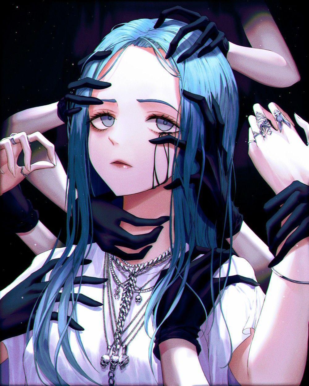 1000x1250 billie #eilish #anime #art #girl #wallpaper #artis #dark #buryafriend 653303489678974039. Queen anime, Marinette anime, Blue anime