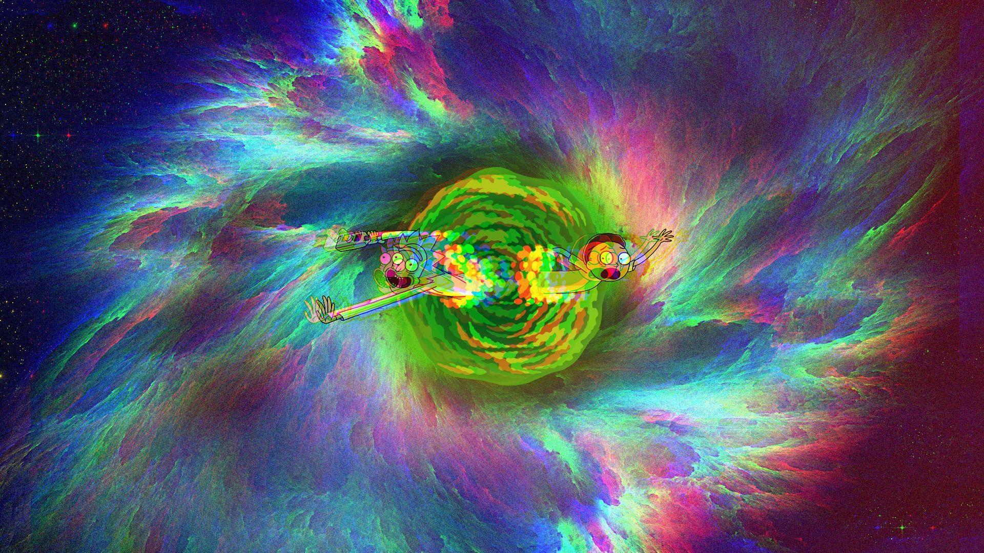 1920x1080 Psychedelic Trippy Rick And Morty Wallpaper