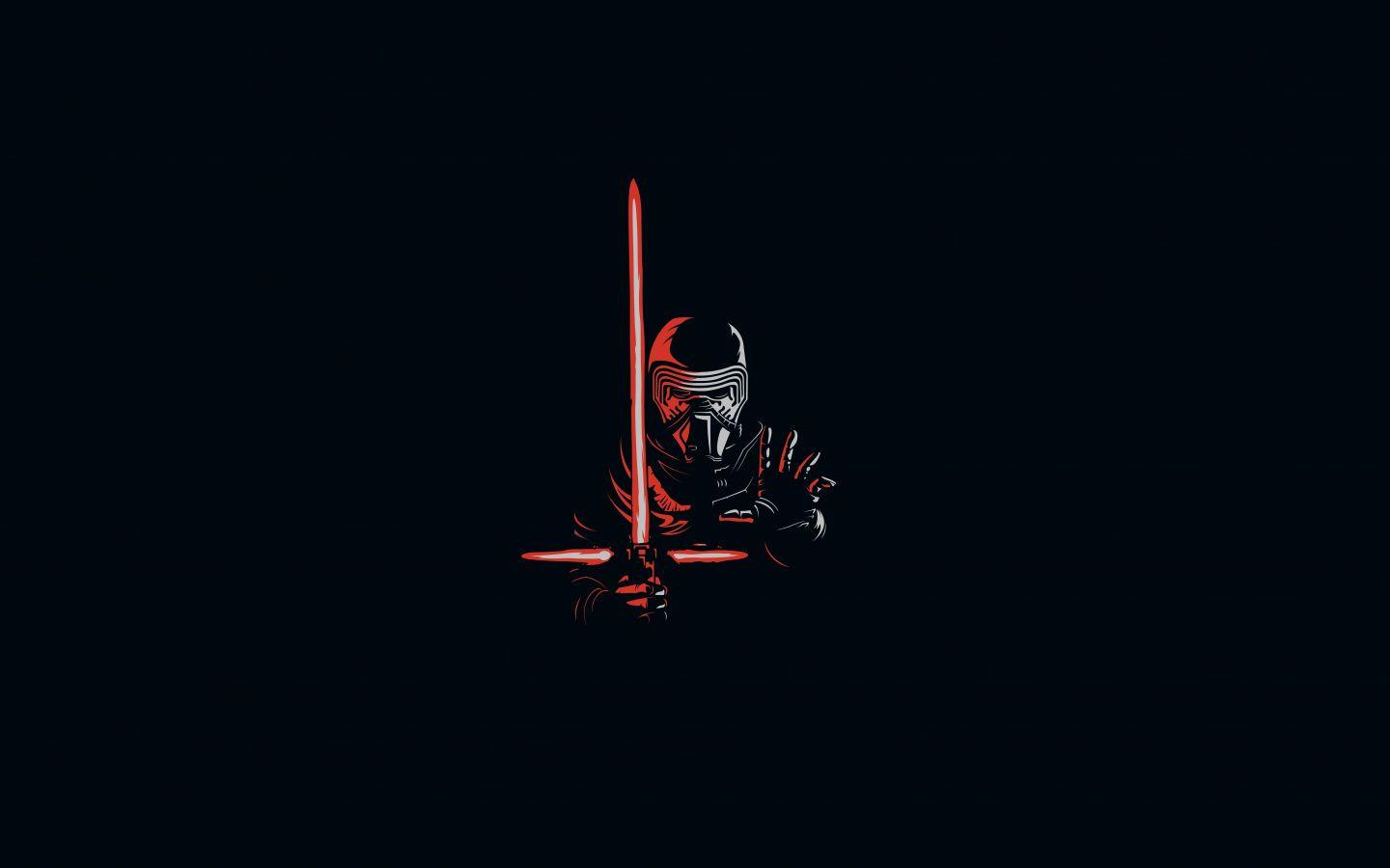 1440x900 Download Kylo Ren, minimal, artwork, villain, star wars wallpaper, 1440x Widescreen 16: Widescreen