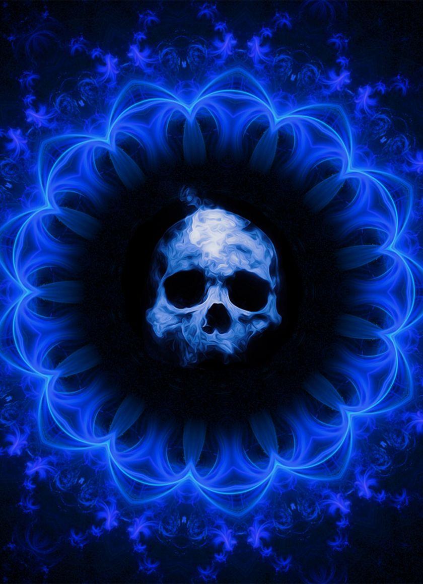 840x1160 Download 840x1160 wallpaper skull, dark, blue gothic, fantasy, abstract, iphone iphone 4s, ipod touch, 840x1160 HD image, background, 1787