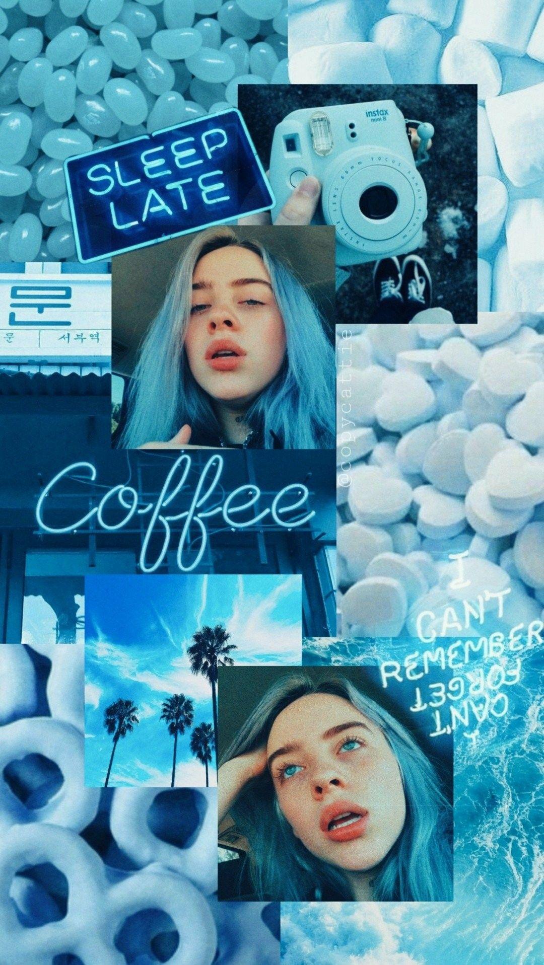 1080x1917 Billie Eilish Blue Wallpaper