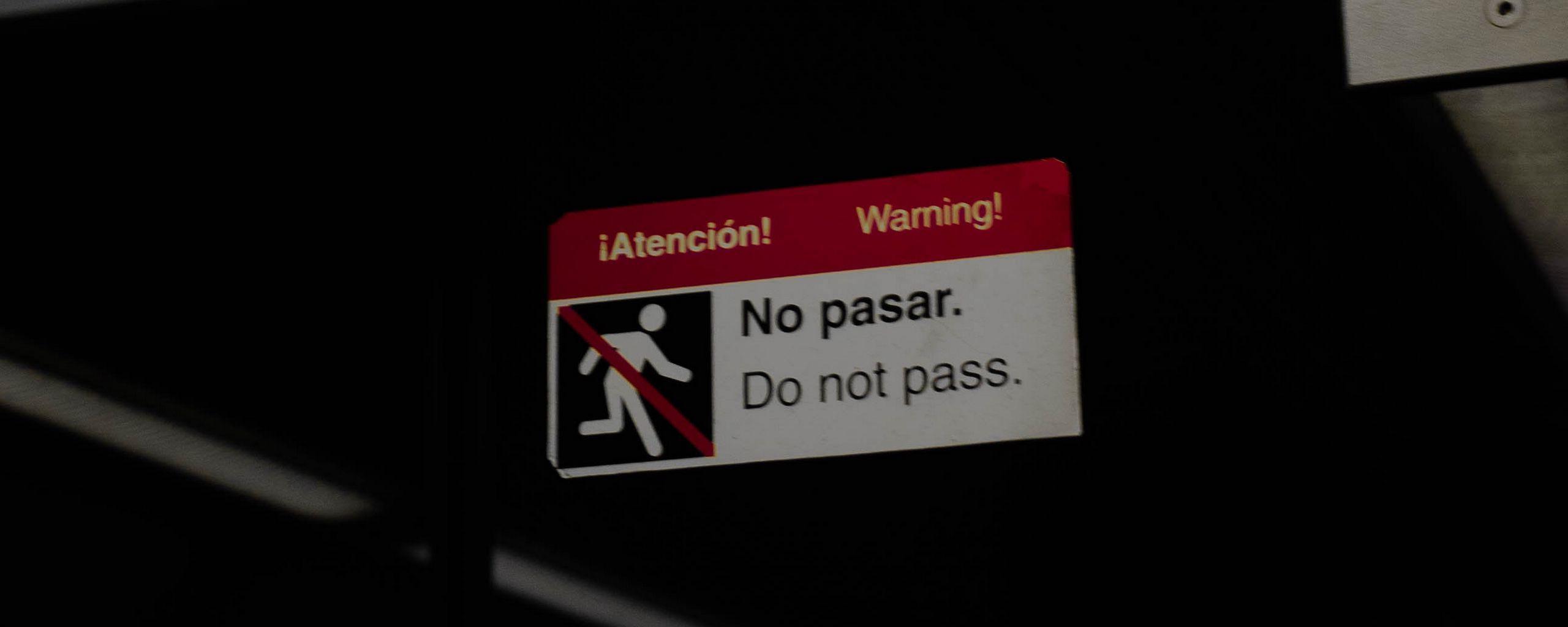 2560x1024 Download wallpaper 2560x1024 danger, sign, text, word, subway ultrawide monitor HD background