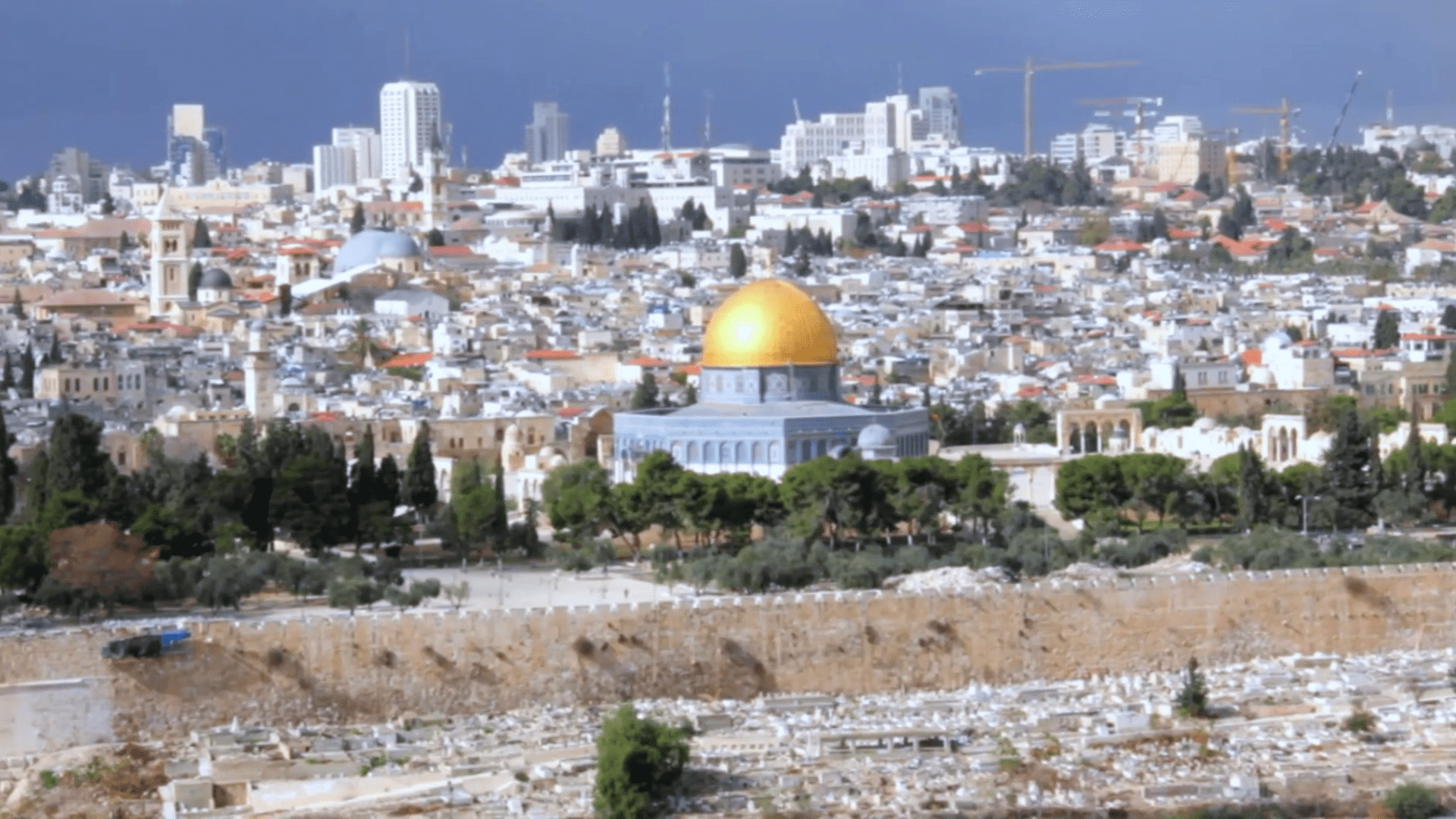 1920x1080 Dome Of The Rock And Al Aqsa Mosque As Viewed From Of Olives Wallpaper & Background Download