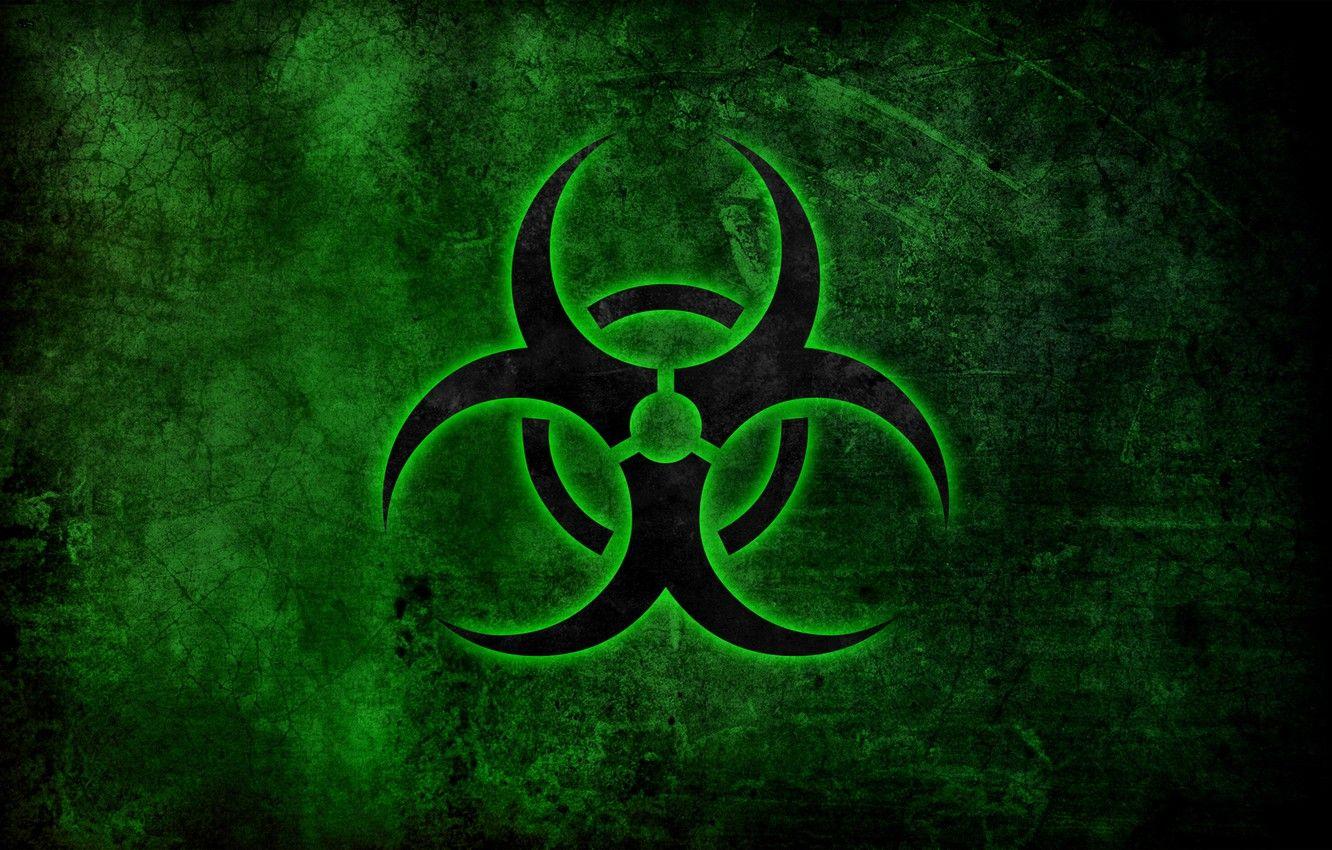 1332x850 Wallpaper danger, sign, green, emblem, biological contamination image for desktop, section разное