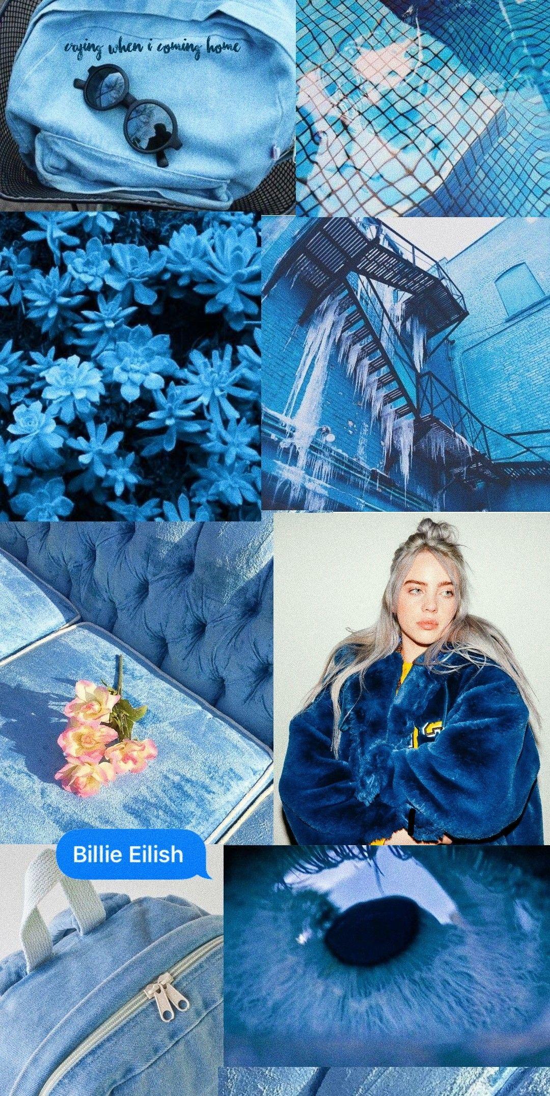 1080x2150 Billie Eilish Blue Wallpaper