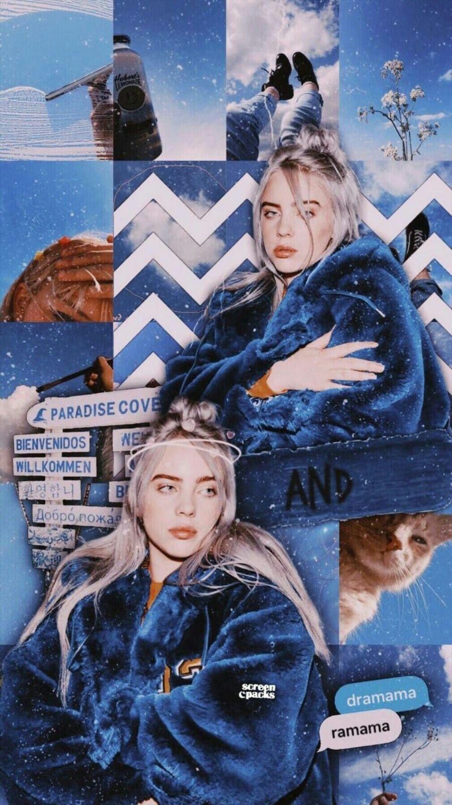 899x1599 Billie Eilish Blue Wallpaper