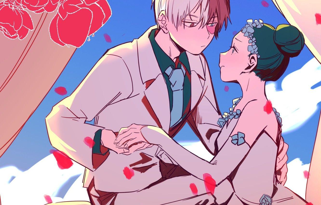 1332x850 Wallpaper wedding, My hero Academy, My Hero Academia, Boku No Hero Academy, Todoroki Shoto, Airoso Momo image for desktop, section сёнэн