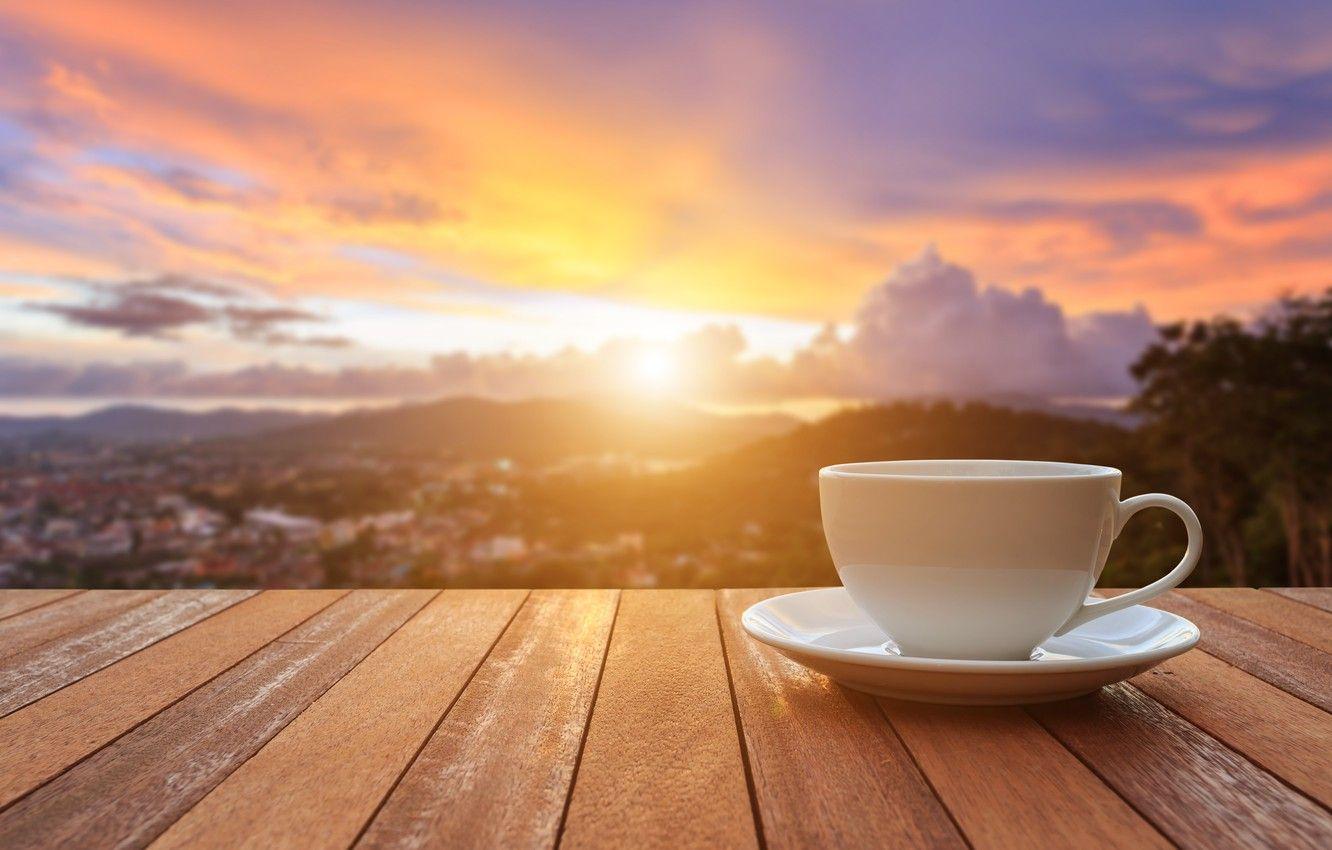 1332x850 Photo Wallpaper Sunrise, Coffee, Morning, Cup, Veranda, Morning Coffee Sunrise HD Wallpaper