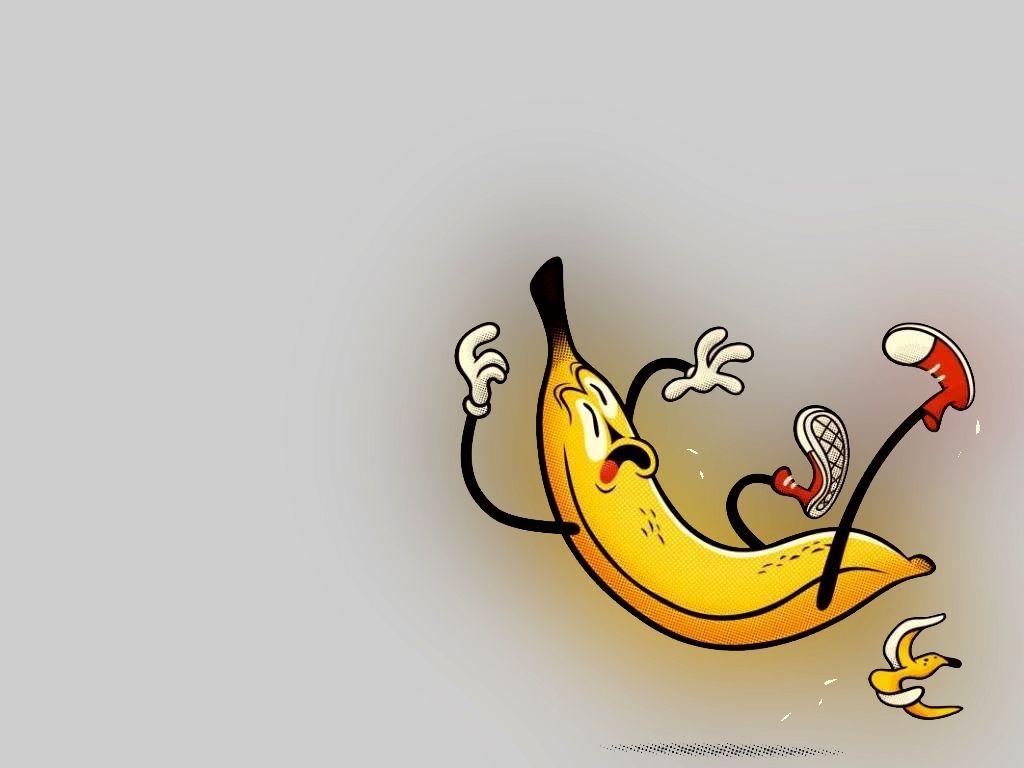 1024x768 Funny Banana Slip Wallpaper Wide Wallpaper. Banana wallpaper, Cool background wallpaper, Wallpaper