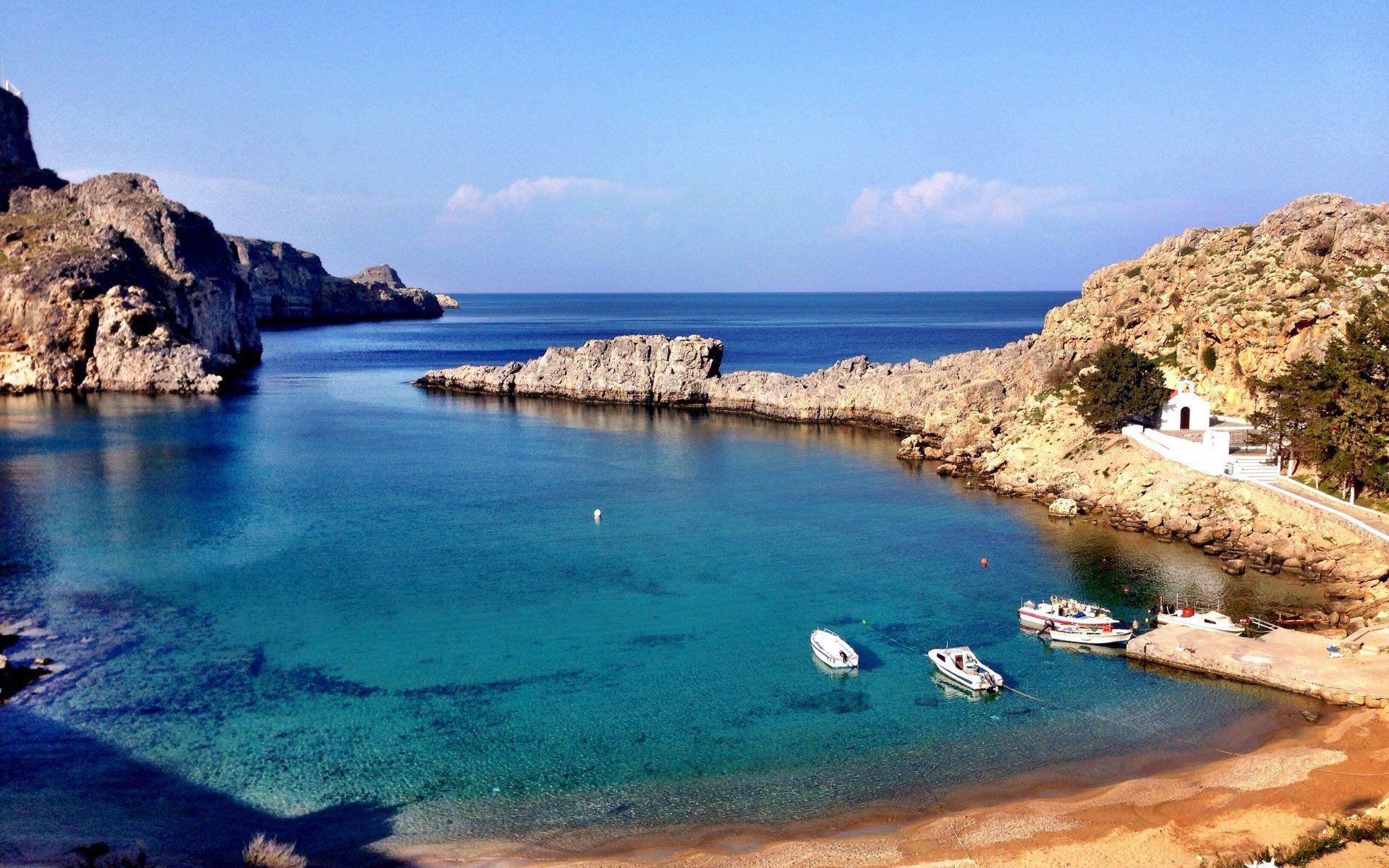 1920x1200 St Paul's Bay Rhodes in Greece Wallpaper. Free 4K Wallpaper