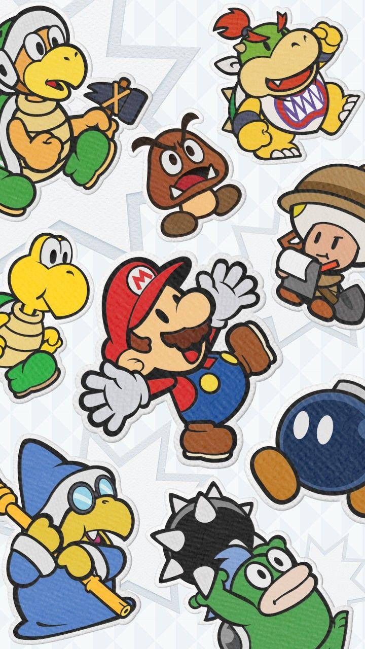 720x1280 Paper Mario Origami King phone wallpaper from Nintendo's official Line account