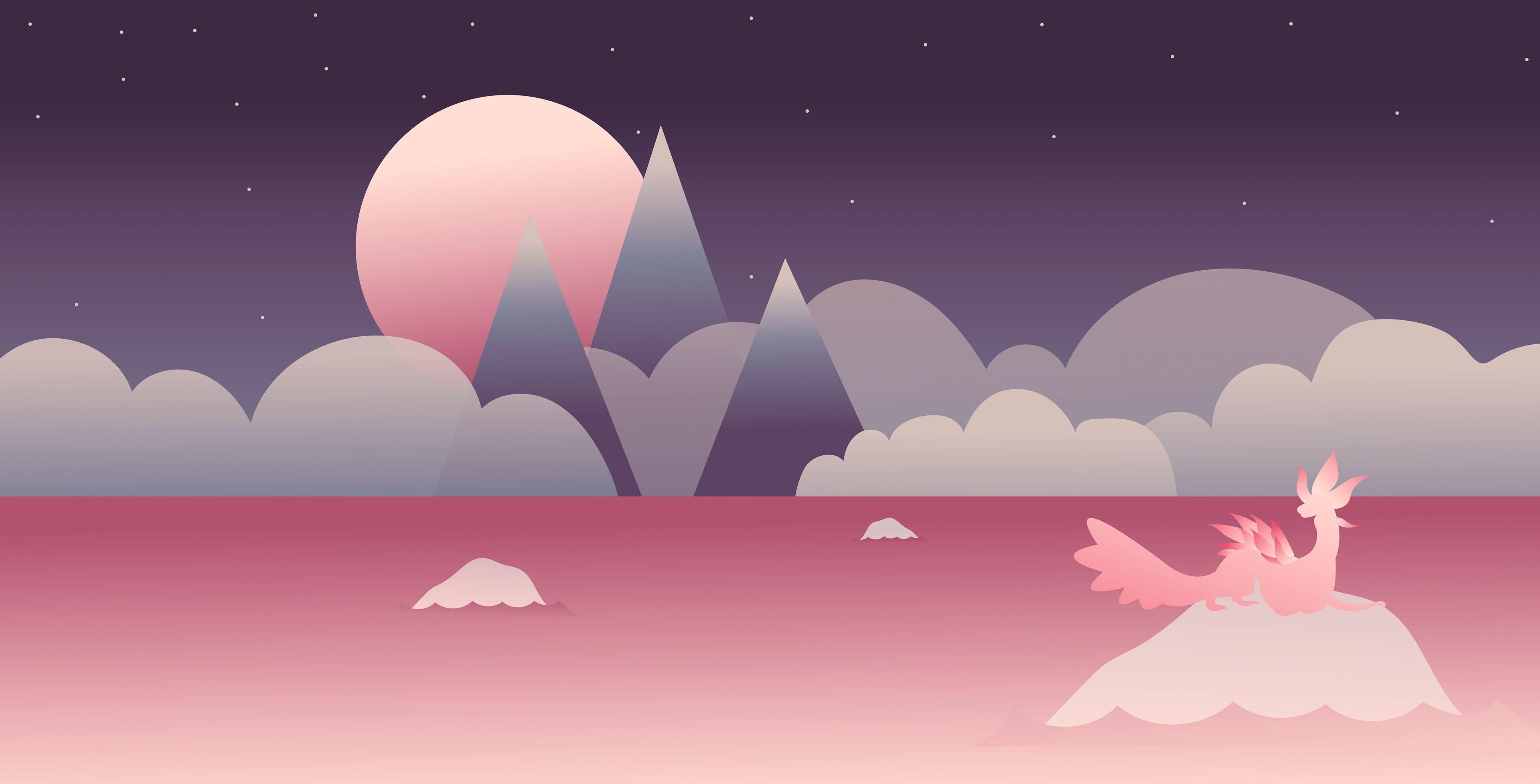 3840x1956 Pink Wallpaper Minimalist