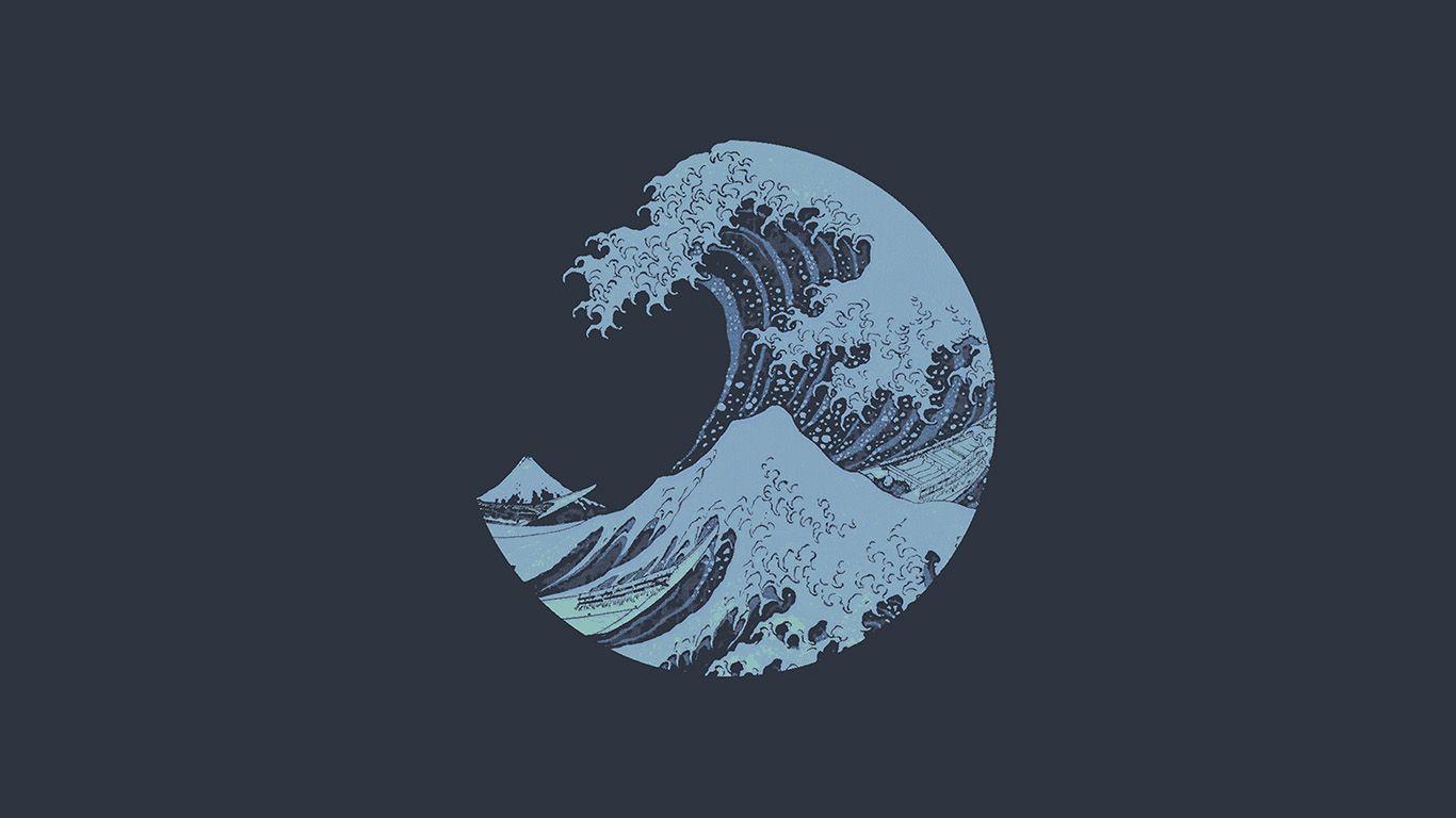 1366x768 wallpaper for desktop, laptop. art logo wave simple minimal dark