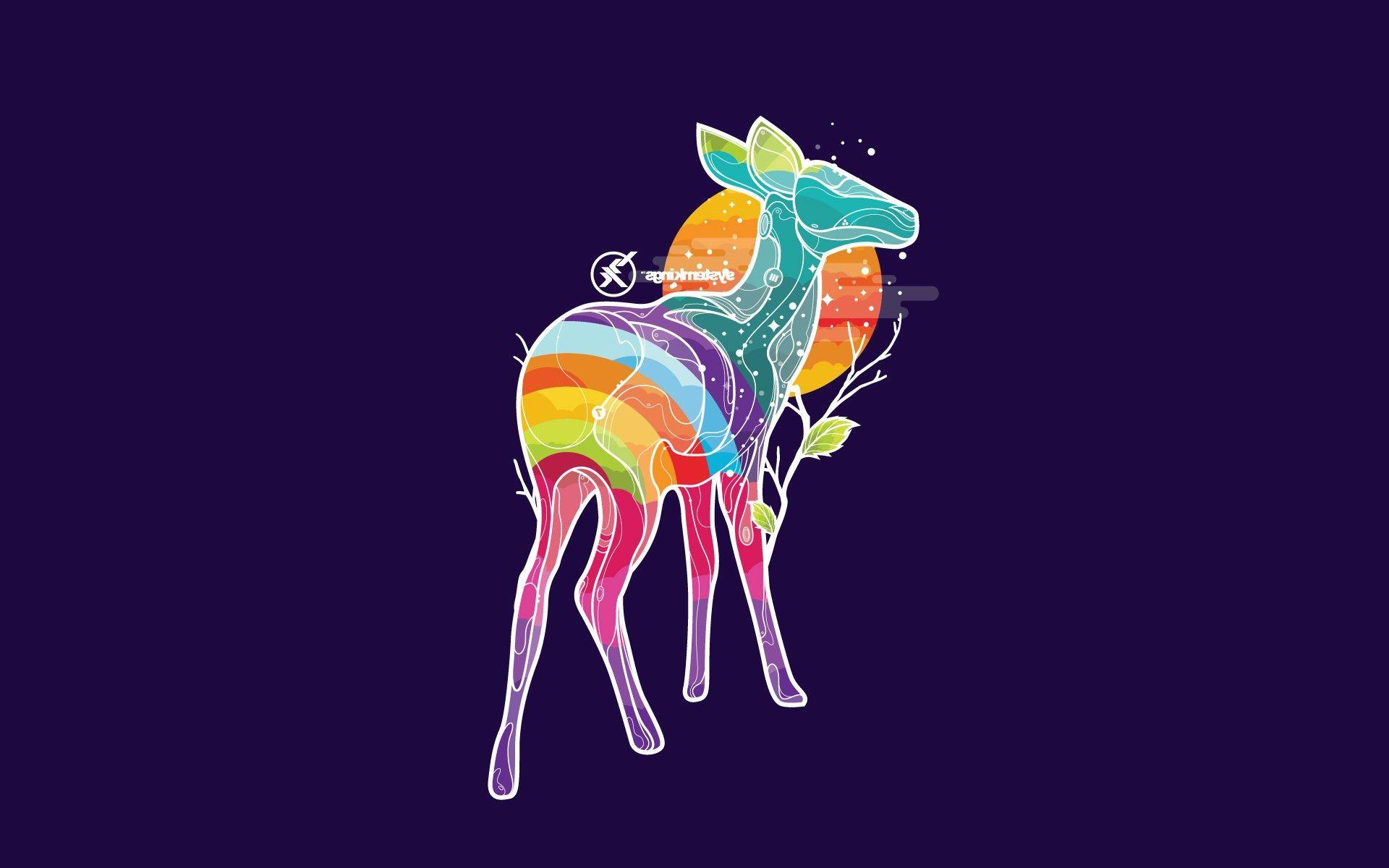 1920x1200 animals, Colorful, Deer Wallpaper HD / Desktop and Mobile Background