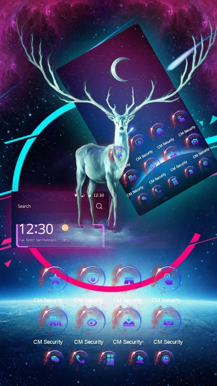 720x1280 Neon Night Deer Wallpaper for Android