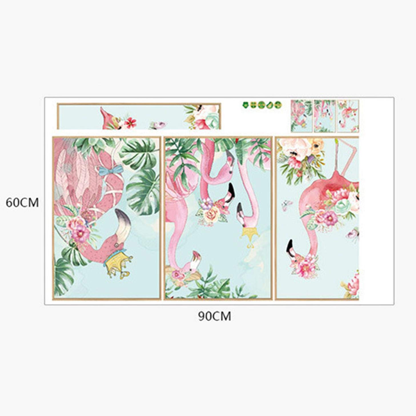 1457x1457 Buy NUOFENG Flamingos Wallpaper Colorful Wall Stickers Art Home Decor for Living Room Newest Europe Style Stickers Unicorn Deer Photo Frame (None Picture Color) Online at Low Prices in India