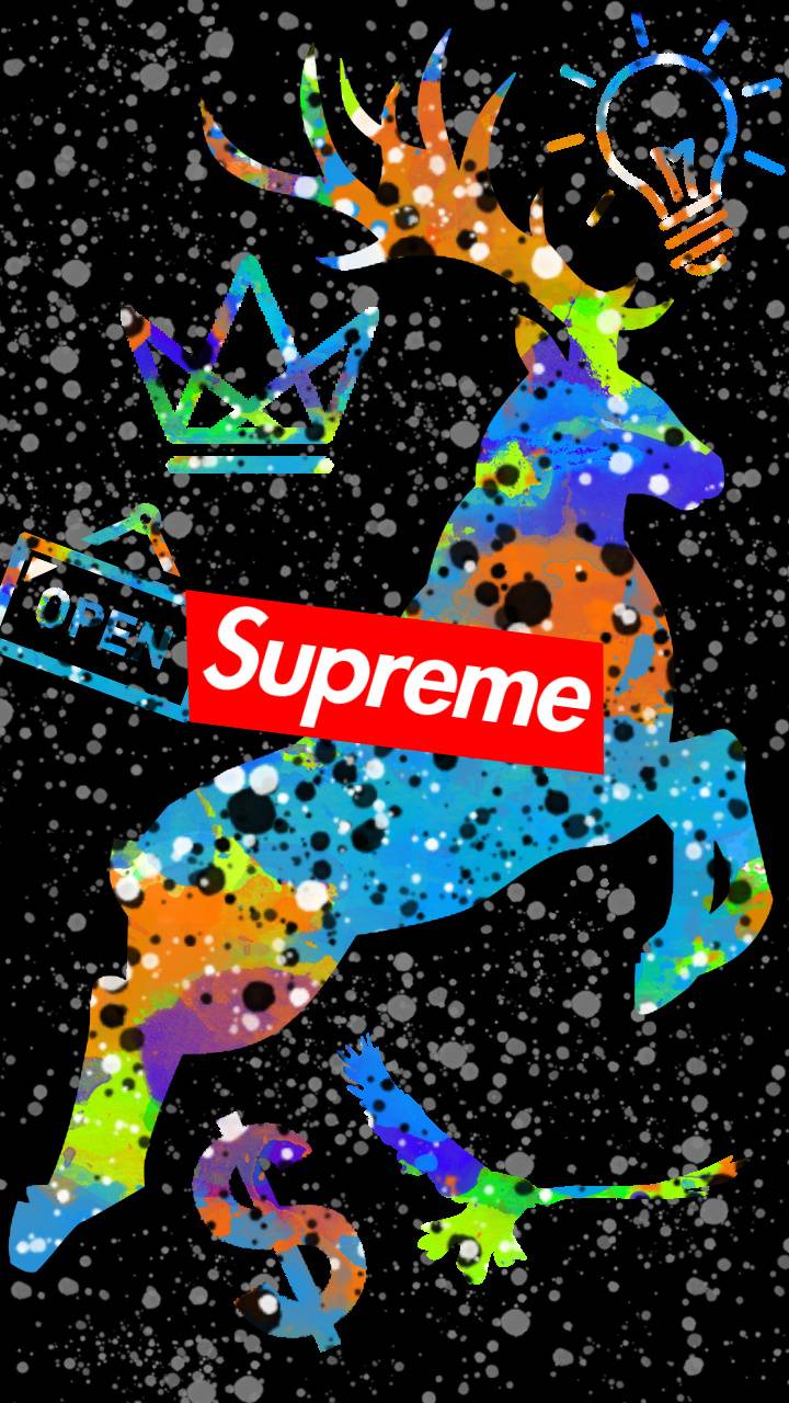 720x1280 Supreme whit deer wallpaper