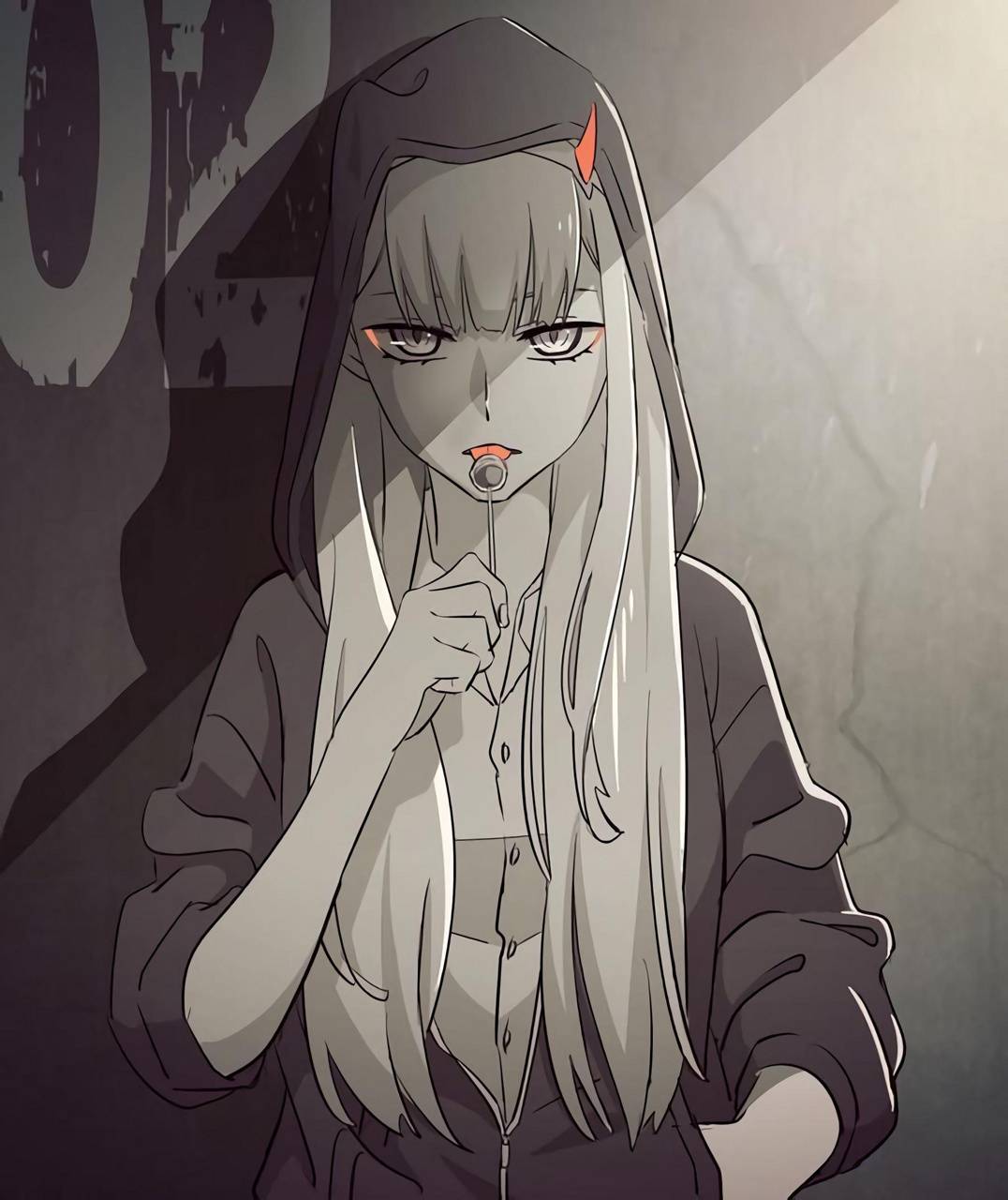1076x1280 Zero two p****d off wallpaper