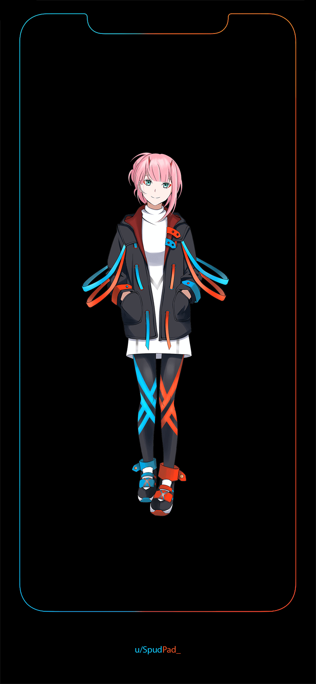 1056x2287 Re: Franxx Two (iPhone XS Max border) [1056x2287]