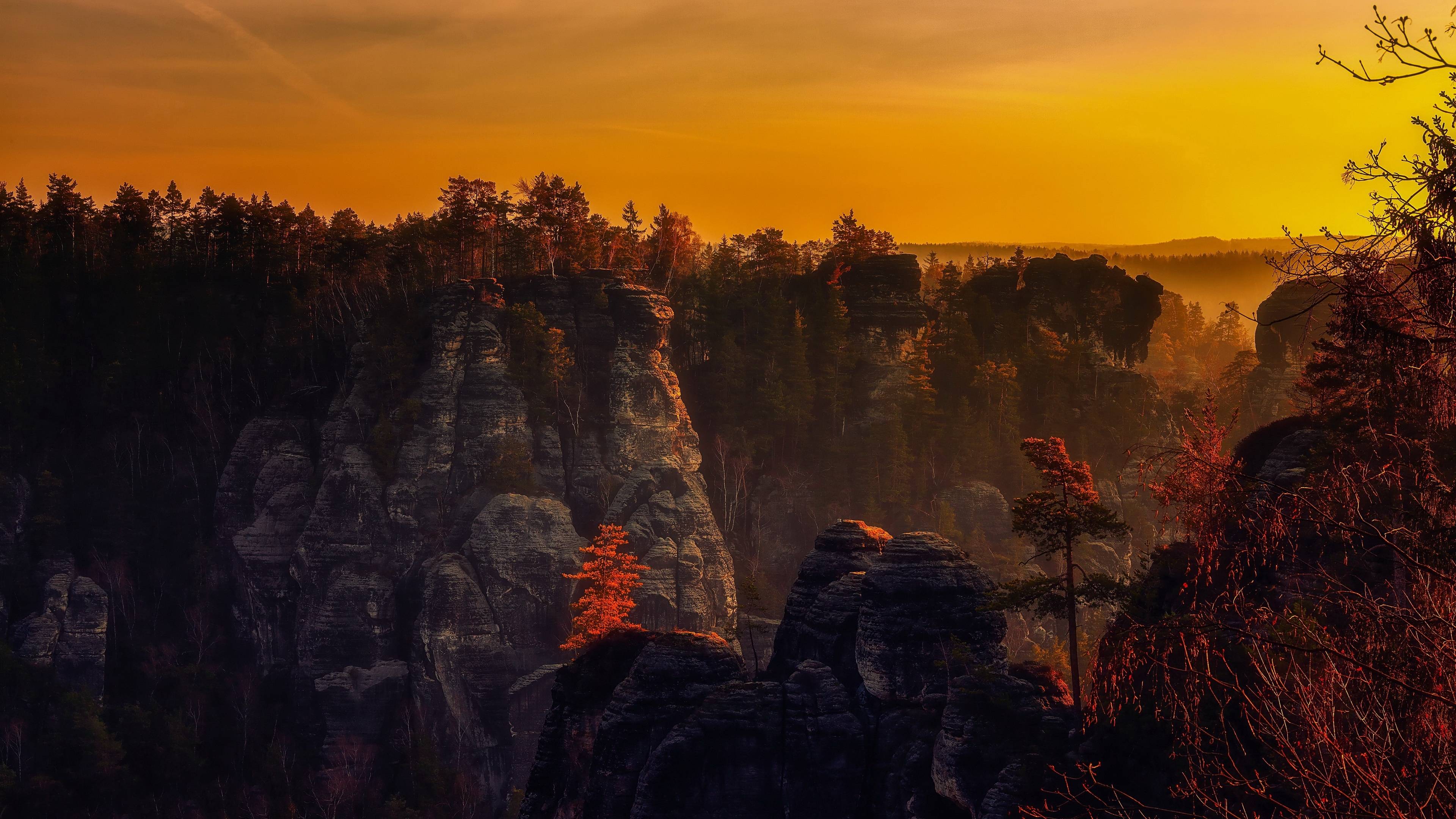 3840x2160 Beautiful 4K Mountain in Sunset Wallpaper, HD Nature 4K Wallpaper, Image, Photo and Background