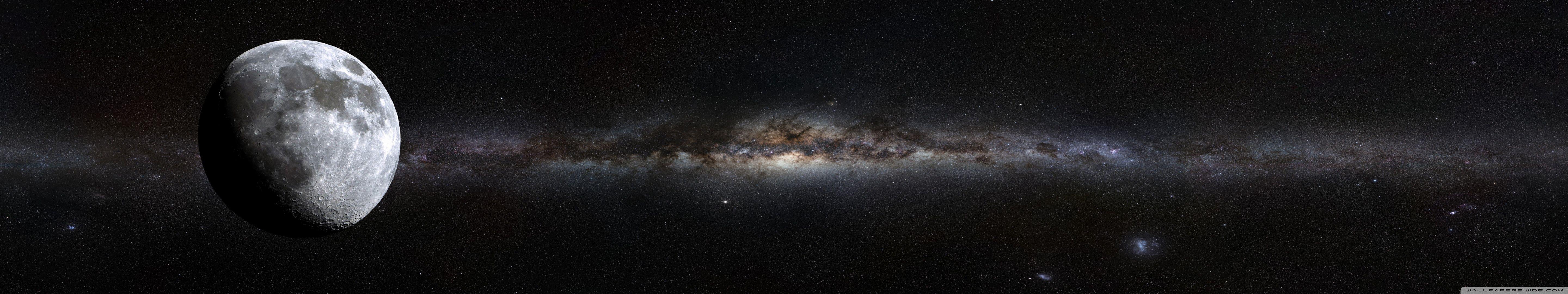 5760x1080 Deep Space Moon Ultra HD Desktop Background Wallpaper for : Widescreen & UltraWide Desktop & Laptop : Multi Display, Dual Monitor : Tablet