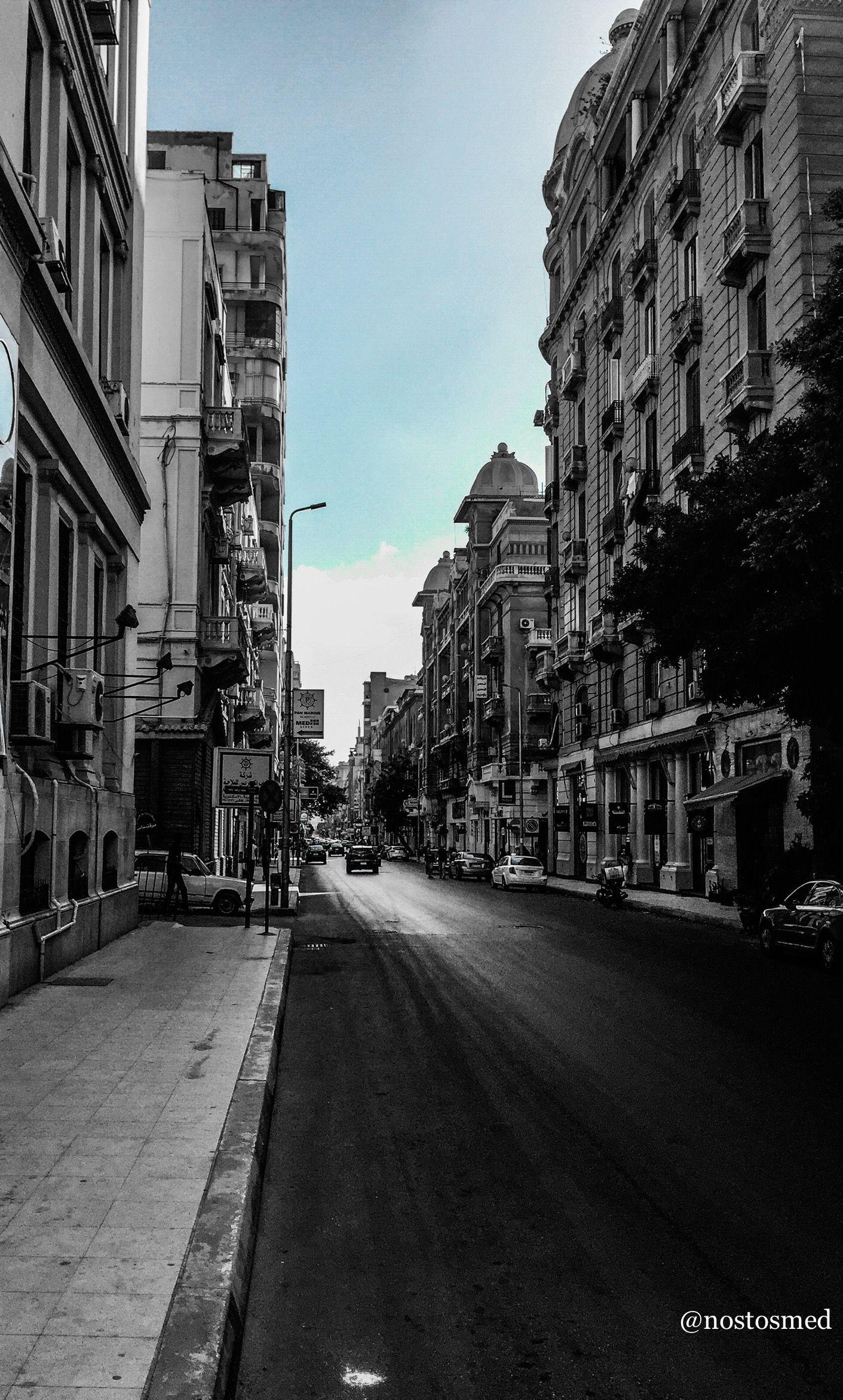 1411x2343 This is not Fleet Street, this is not London. This is #Alexandria, of #Egypt, Rue Fouad of the Latin district. Alexandria egypt, Egypt travel, Alexandria city