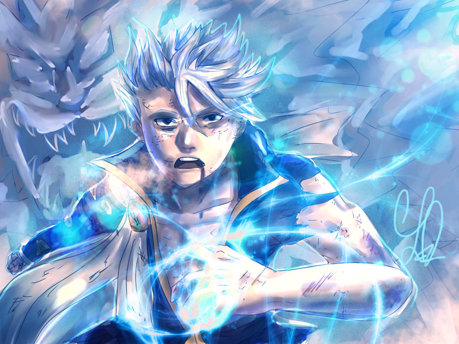 1600x1200 Lyon Vastia Ice Mage! Lineart+ coloring. Fairy Tail Amino