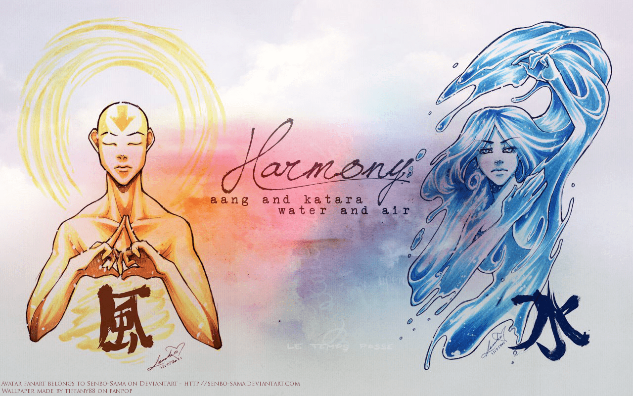 1280x800 Aang and Katara ♥: The Last Airbender wallpaper