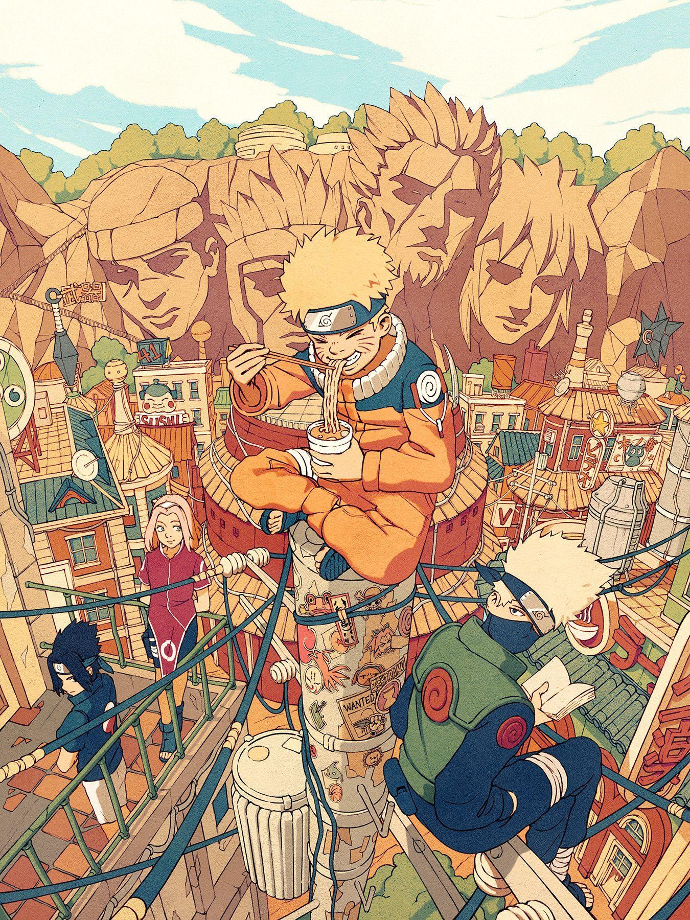 1350x1800 Konoha Village, Kevin Hong. Naruto shippuden sasuke, Wallpaper naruto shippuden, Naruto shippuden anime