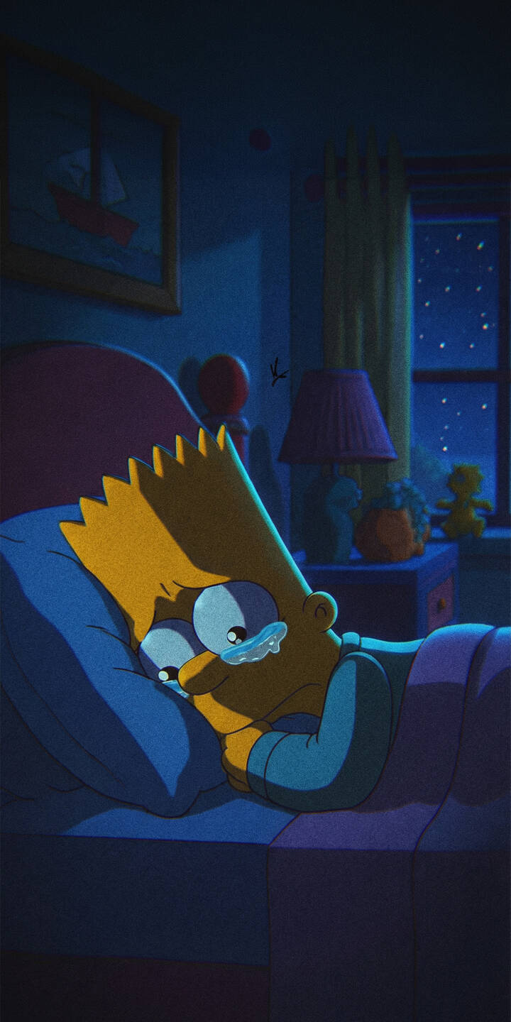 720x1440 Bart Simpson Crying Art Wallpaper