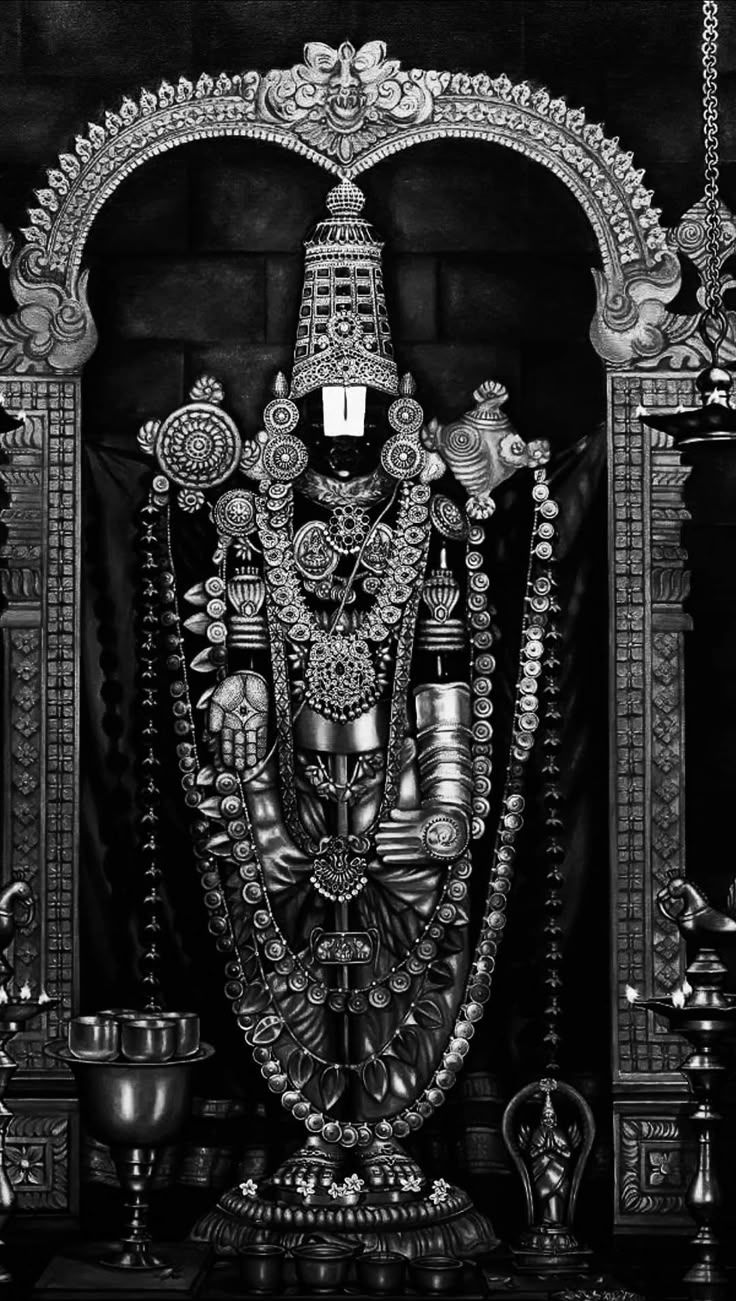 736x1301 Lord Venkateswara Statue with Intricate Metalwork. Lord venkateswara image full HD wallpaper, Tirumala venkateswara temple