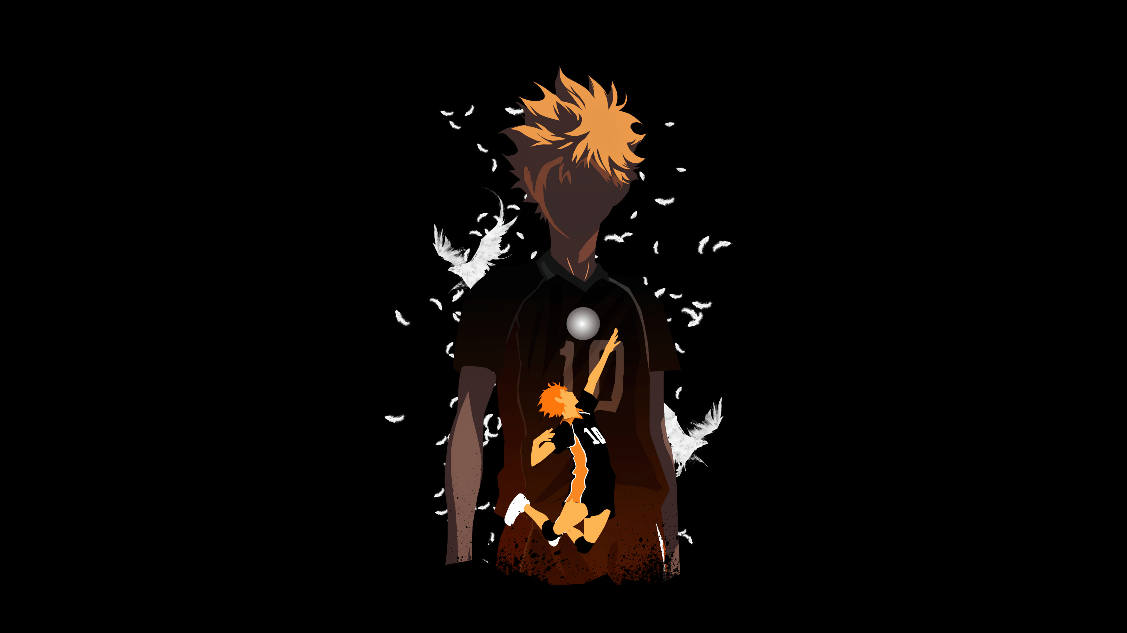 3840x2160 Hinata Shoyo (Haikyuu) 8K Black background