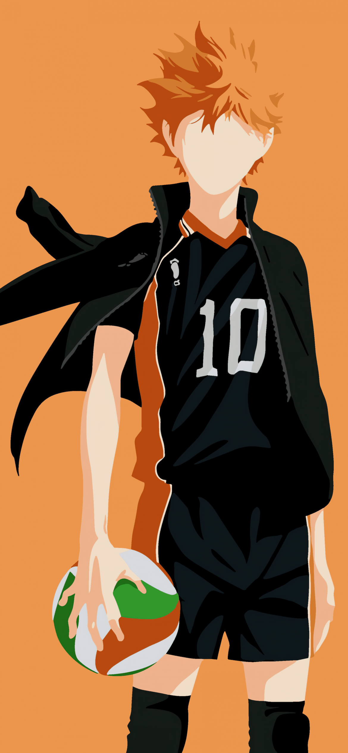 1170x2532 Shoyo Hinata (Haikyuu) Minimalist 8K Wallpaper