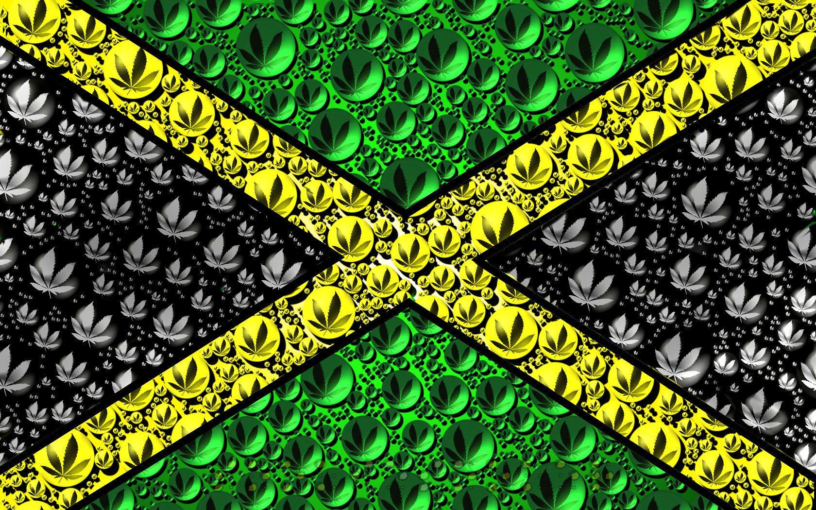 1680x1050 Jamaican flag from cannabis