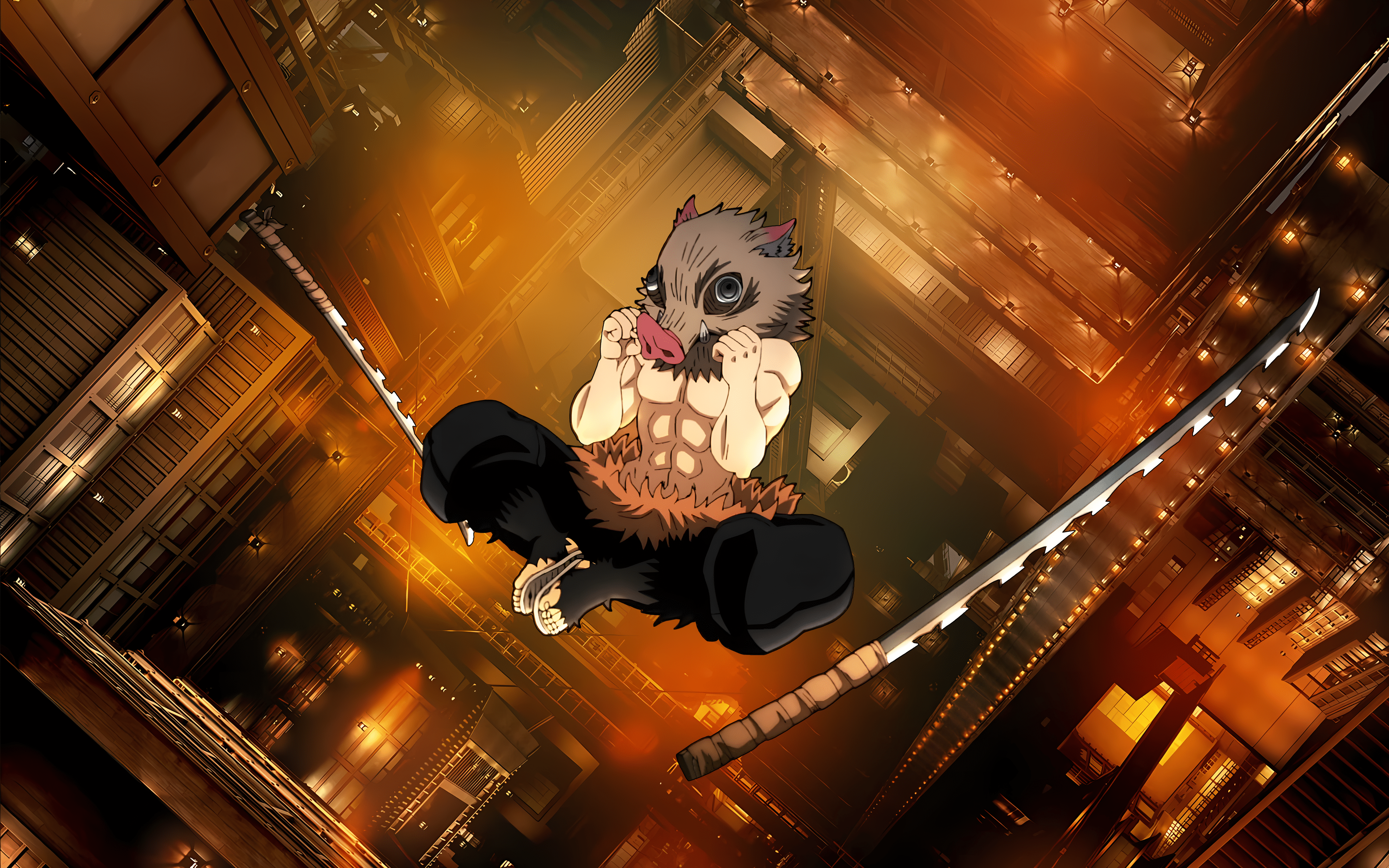 3840x2400 Demon Slayer (Kimetsu no Yaiba) Hashibira Infinity Castle (16:10)