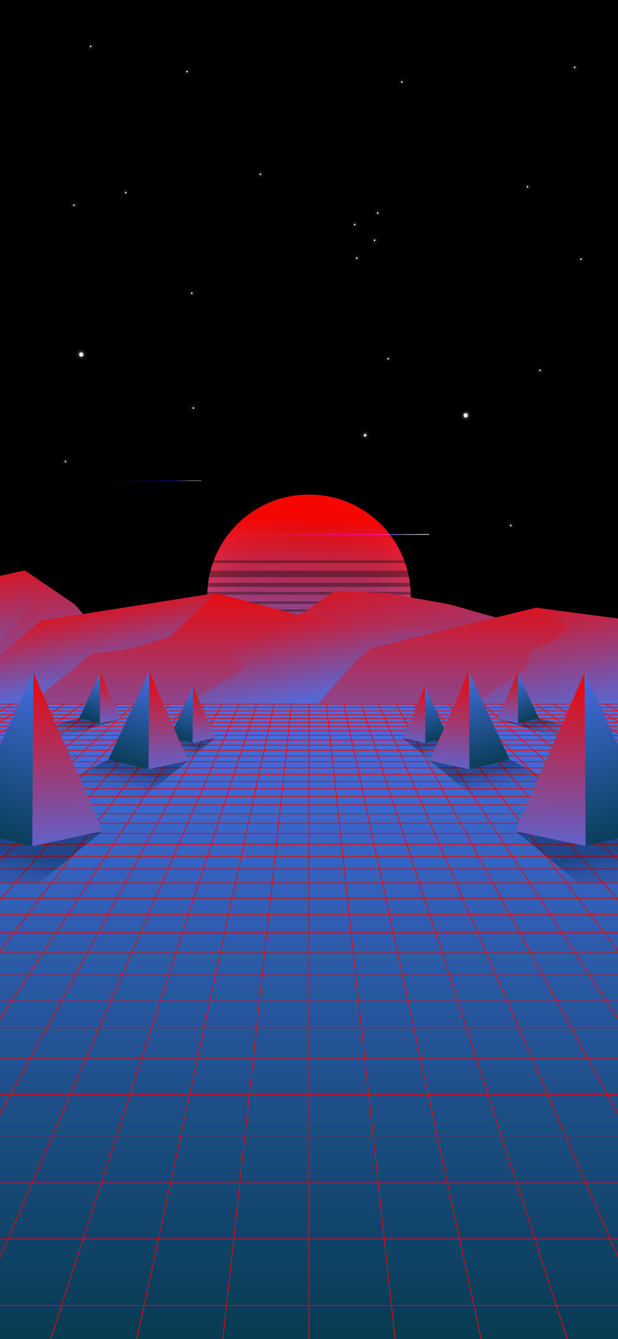 1205x2609 SYNTH WAVE NIGHT STYLE PHONE WALLPAPER 4K