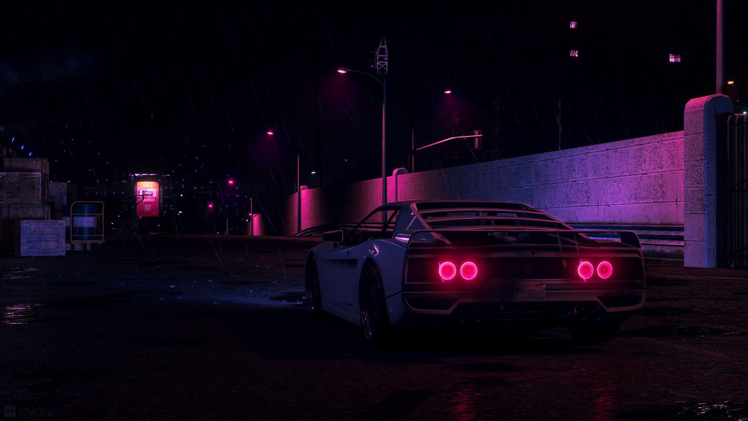2560x1440 Wallpaper Auto, Machine, Rain, Graphics, Neon, Synth, Retrowave, Synthwave • Wallpaper For You HD Wallpaper For Desktop & Mobile