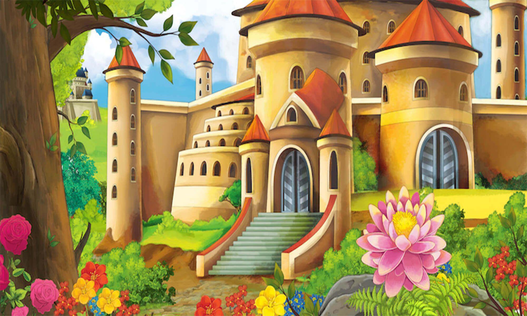Cartoon Castle Wall Background