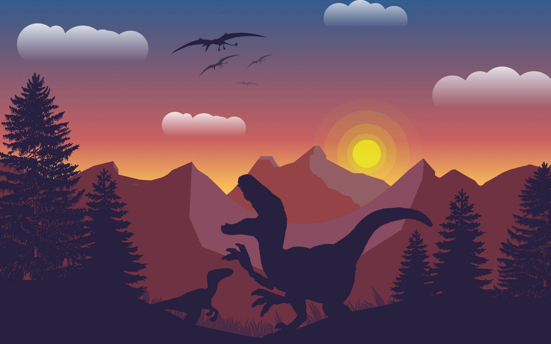 1920x1200 Download 1920x1200 wallpaper dinosaur, mountains, digital art, widescreen 16: widescreen, 1920x1200 HD image, background, 8159