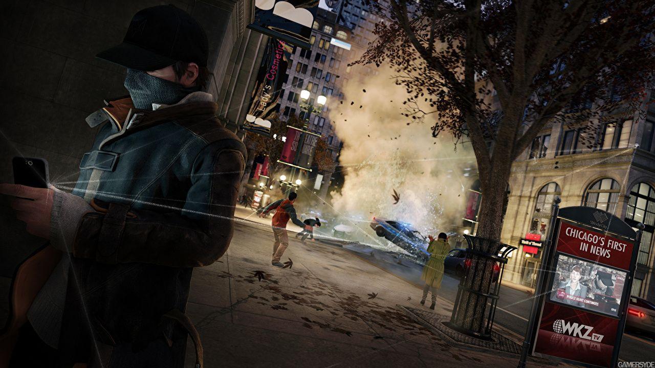 1280x720 Desktop Wallpaper Watch Dogs Men 3D Graphics Street vdeo game