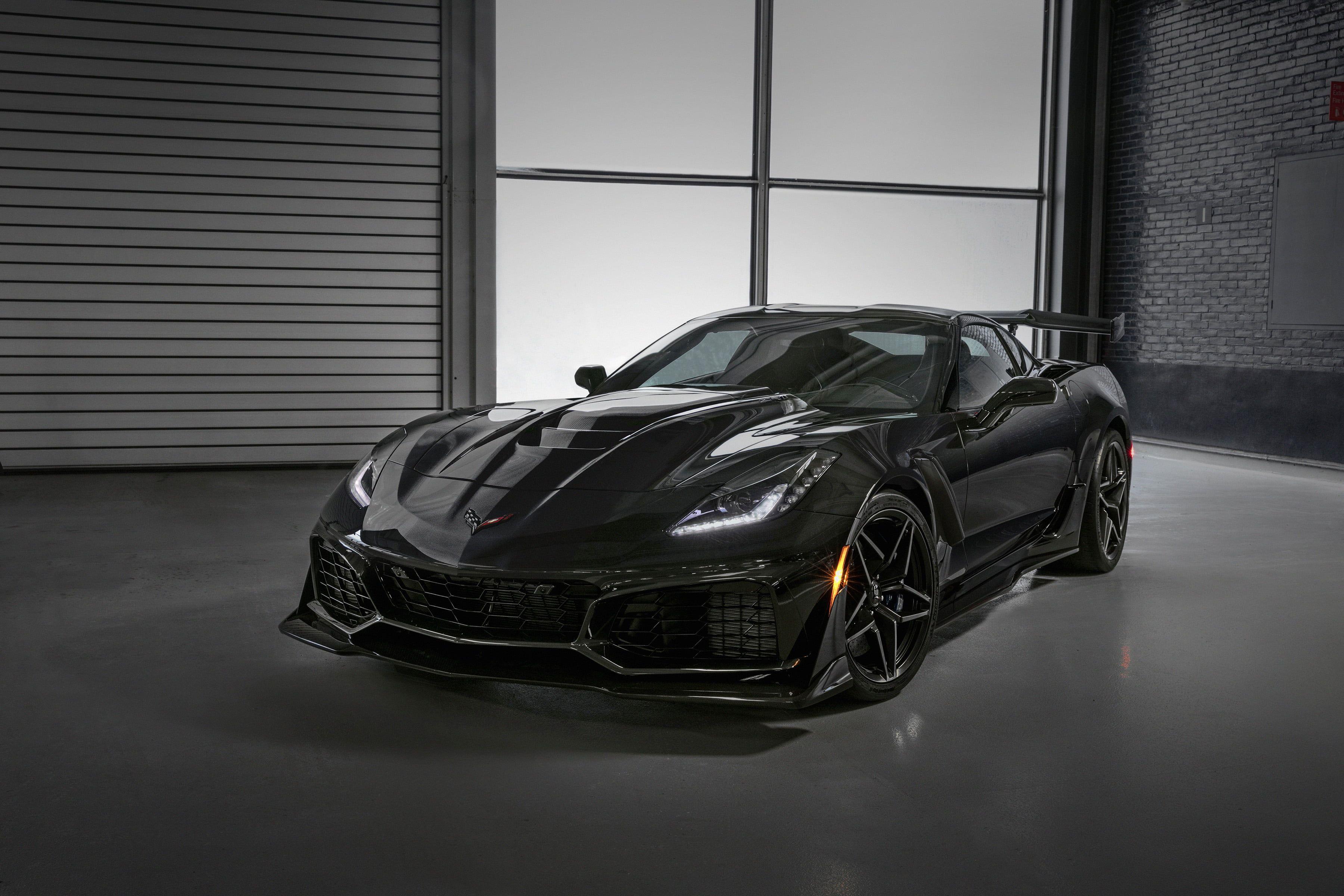 3600x2400 Black Corvette Stingray convertible coupe HD wallpaper