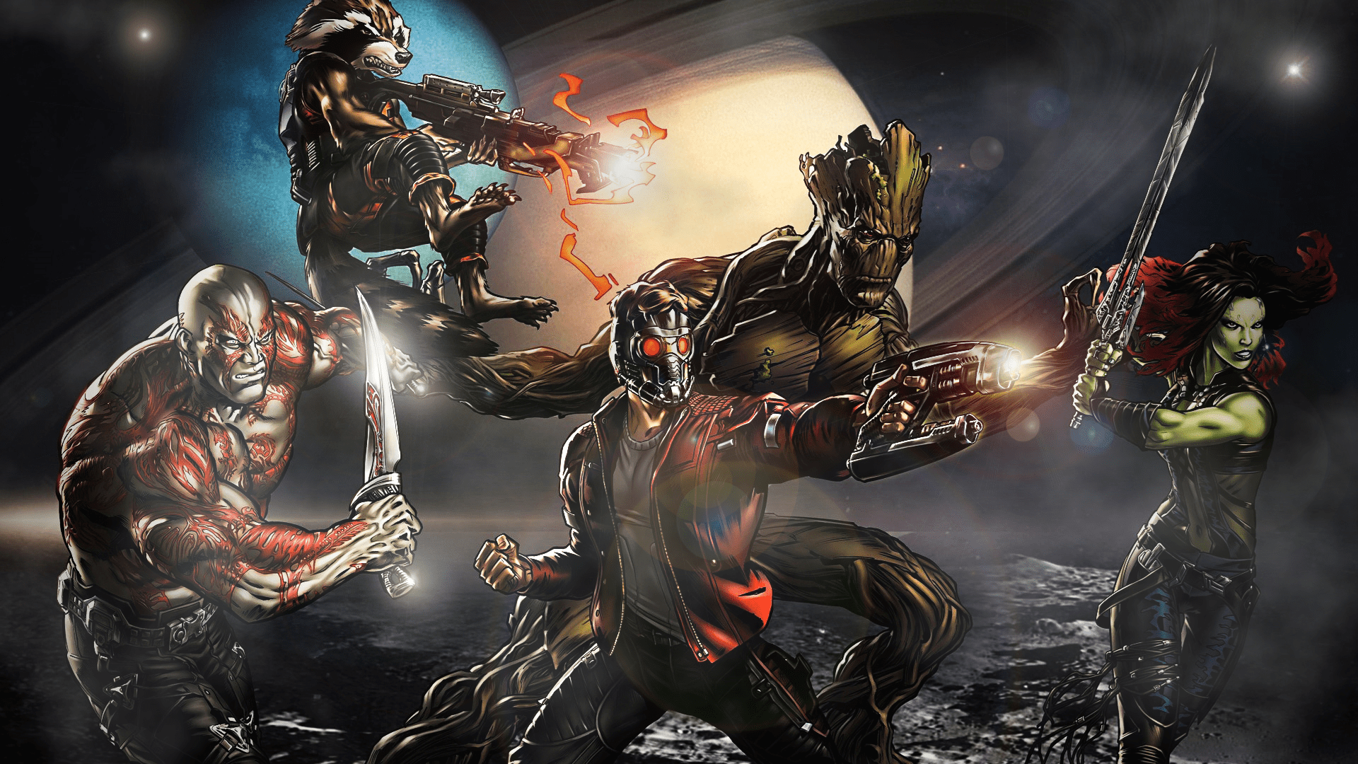 1920x1080 Free download The Guardians Of The Galaxy by ProfessorAdagio [1920x1080] for your Desktop, Mobile & Tablet. Explore Guardians of the Galaxy Wallpaper. Rocket and Groot Wallpaper, Galaxy Wallpaper 4K