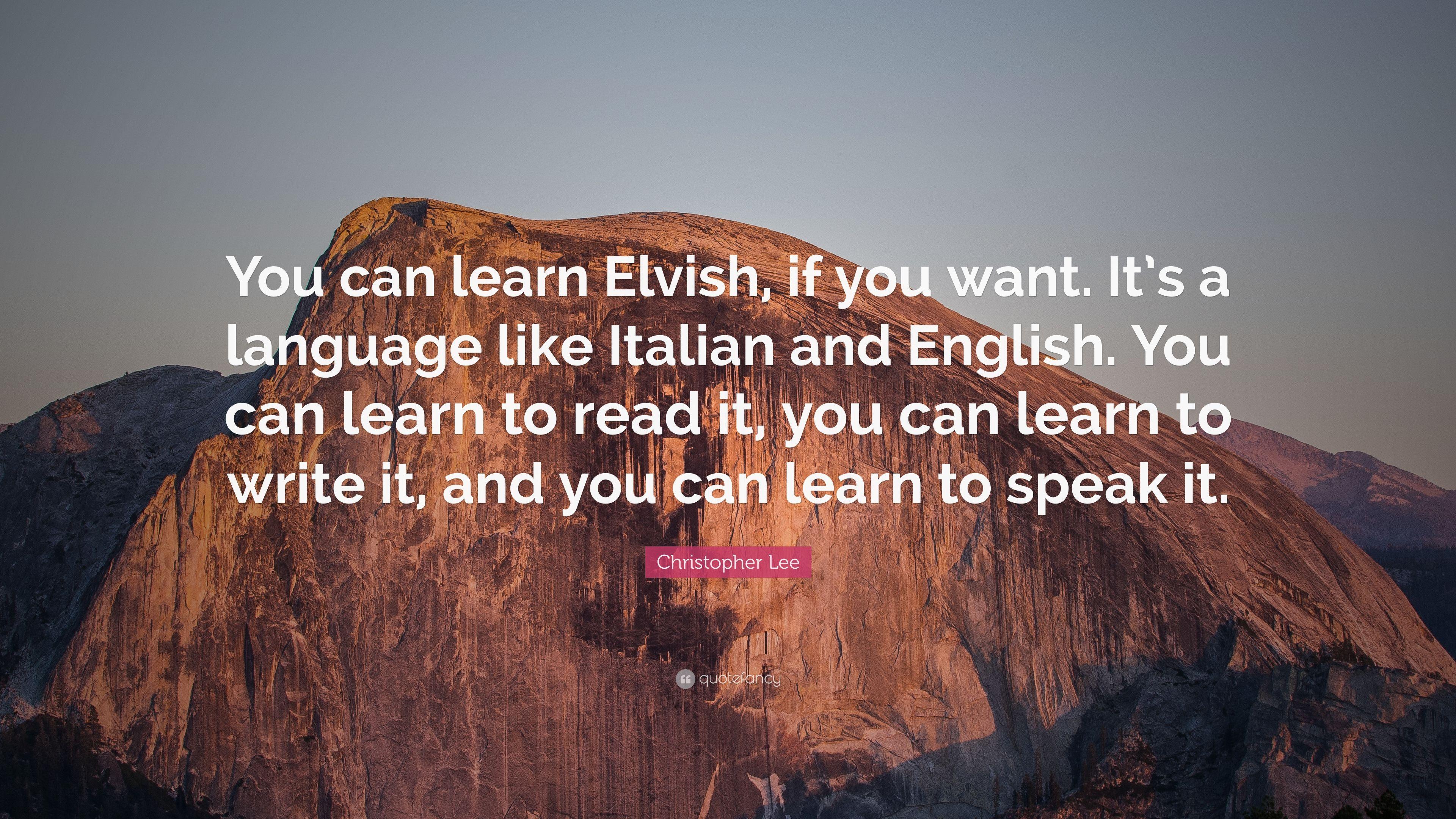 3840x2160 Christopher Lee Quote: “You can learn Elvish, if you want. It's a