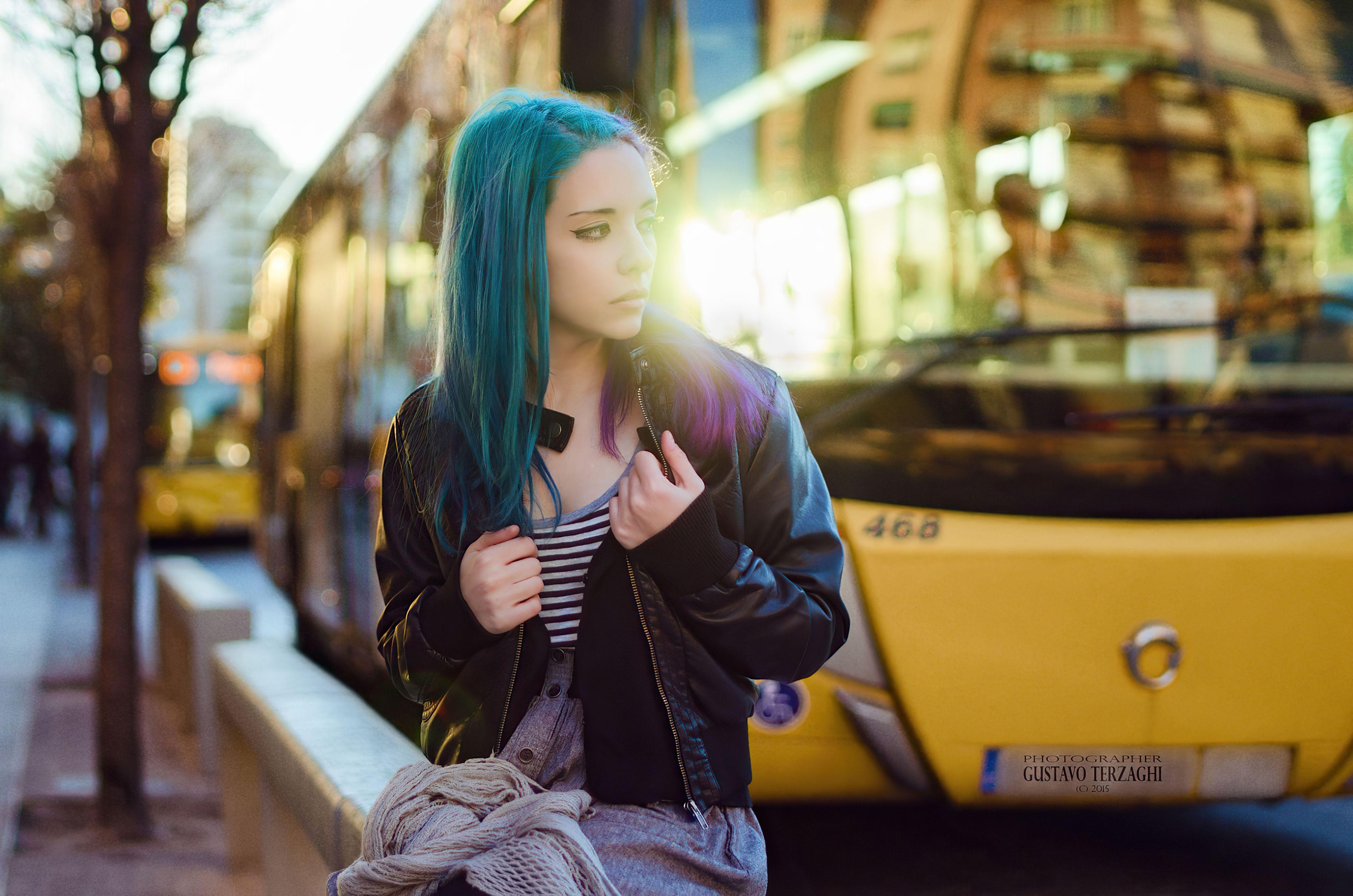3840x2544 Purple Green Hair Girl In Public, HD Girls, 4k Wallpaper, Image, Background, Photo and Picture