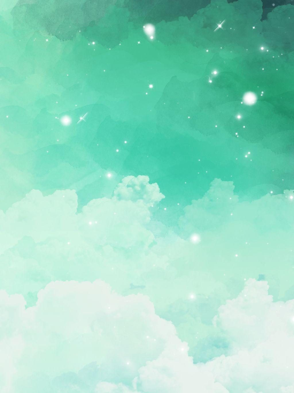 1024x1369 Fundo Azul Aquarela De Nuvens Gradiente Verde Azul Puro. Mint green wallpaper, Mint green aesthetic, Mint green wallpaper iphone